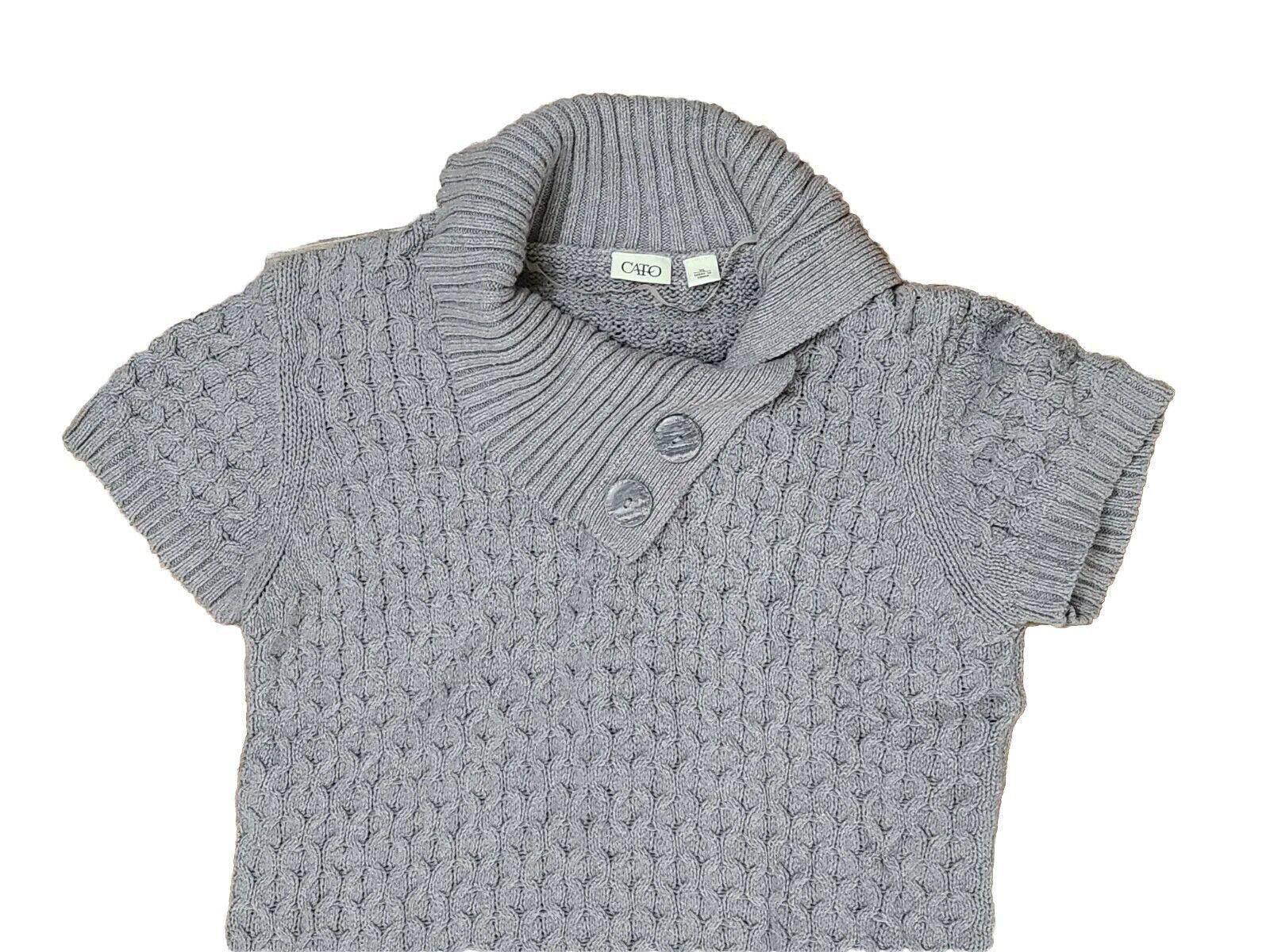 Cartoon Network Cato Sweater Extra Large Gray Cowl Neck Short Sleeve Size XL / US 12-14 / IT 48-50 - 4 Thumbnail