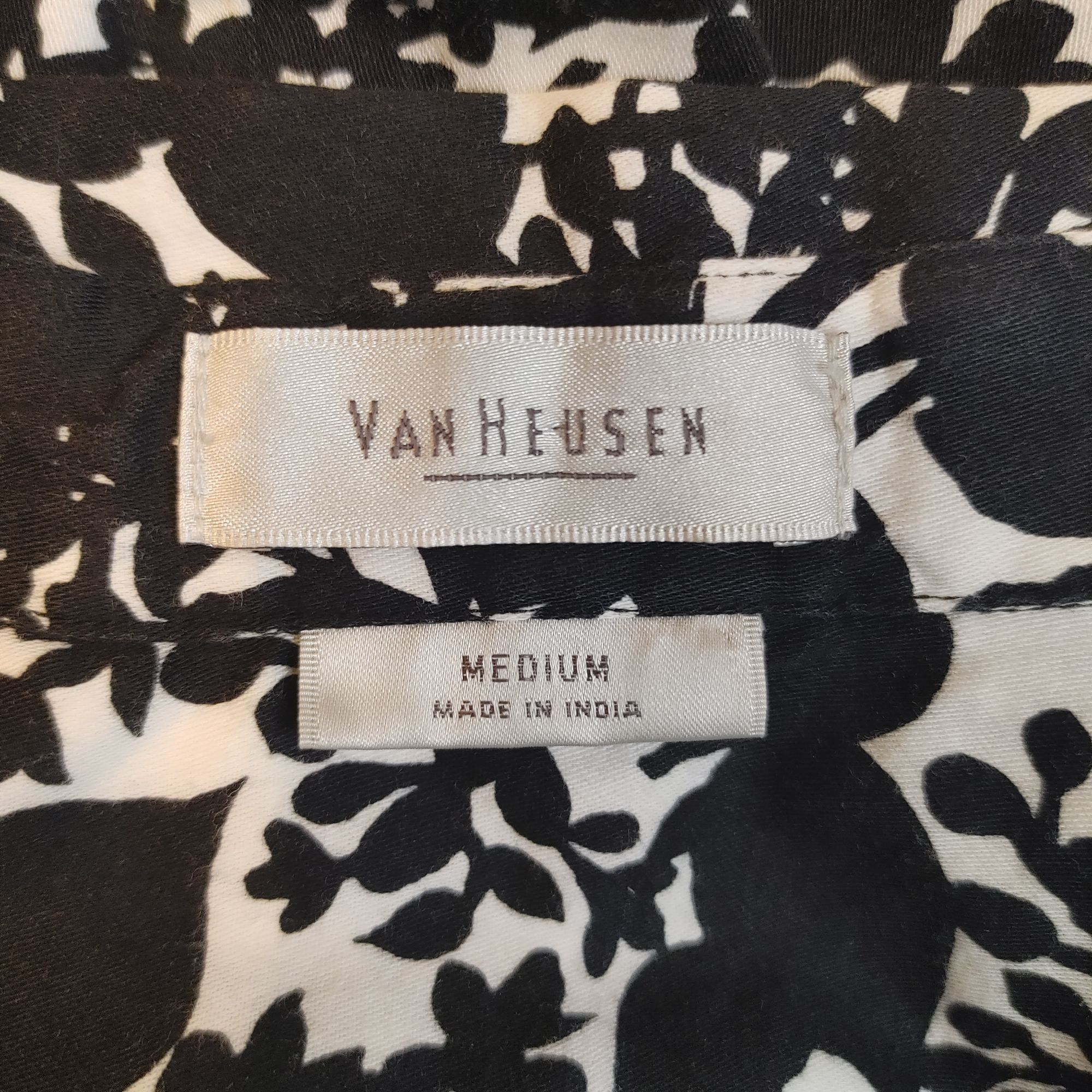 Van Heusen Van Heusen Women's Black & White Sleeveless Button Up Top Le Size M / US 6-8 / IT 42-44 - 3 Thumbnail