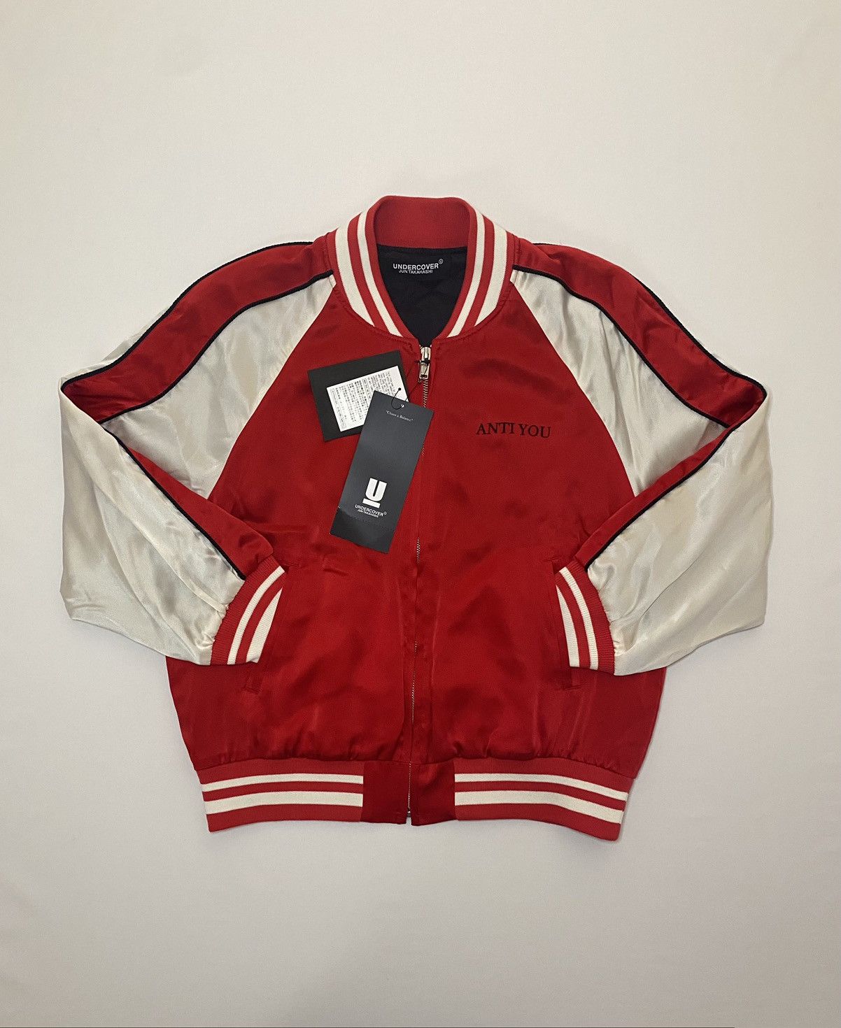 image of Jun Takahashi x Undercover Ss23 “Anti You’ Rabbit Bomber New in Red, Men's (Size Small)
