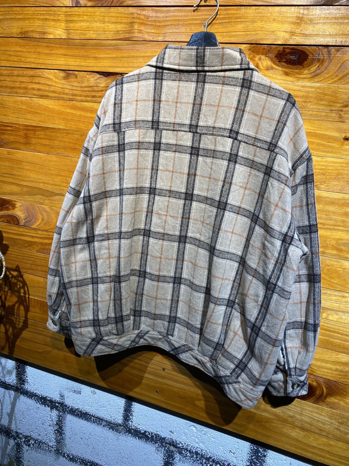 Japanese Brand Vintage Private Pause Sherpa Line Checkered Overshirt Jacket Size US XXL / EU 58 / 5 - 13 Thumbnail