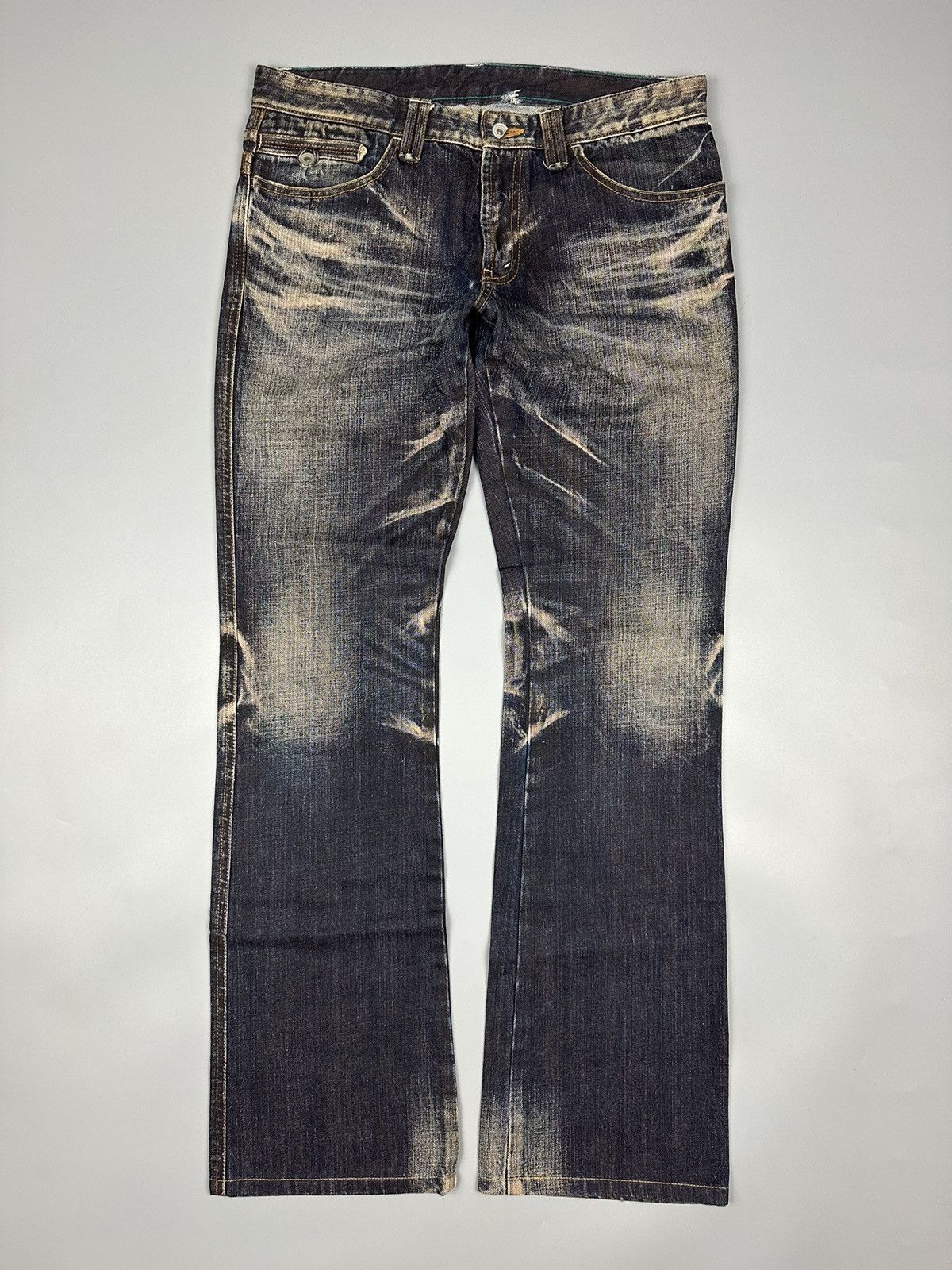 Japanese High Street Whiskered Flare Denim