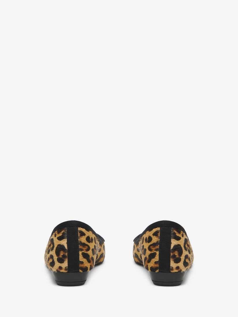 Alexander McQueen o1w1db10925 Armadillo Ballet Flat in Black/Leopard Size US 6 / IT 36 - 3 Thumbnail