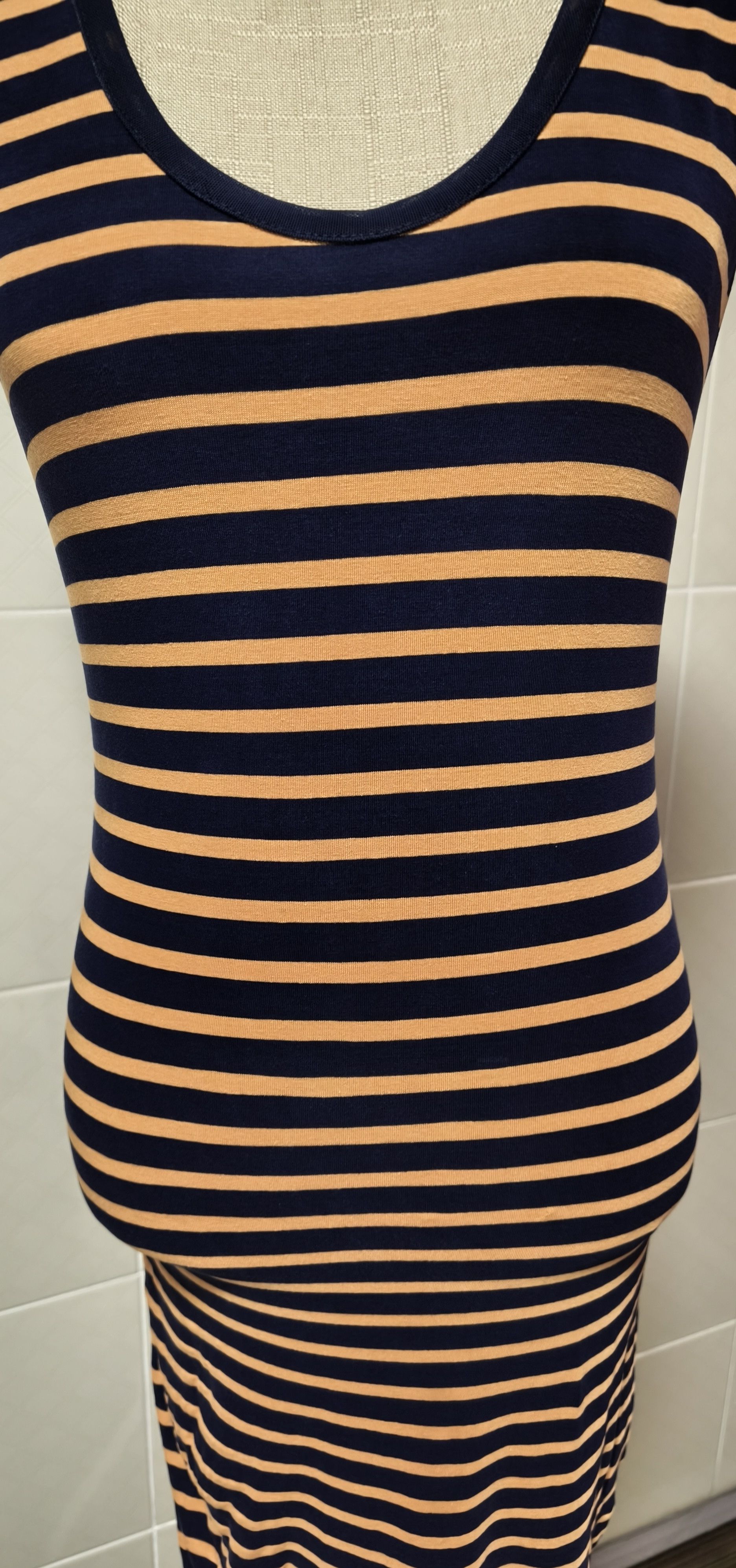Jean Paul Gaultier 2000's Short dress in navy and orange stripes Size XS / US 0-2 / IT 36-38 - 6 Thumbnail