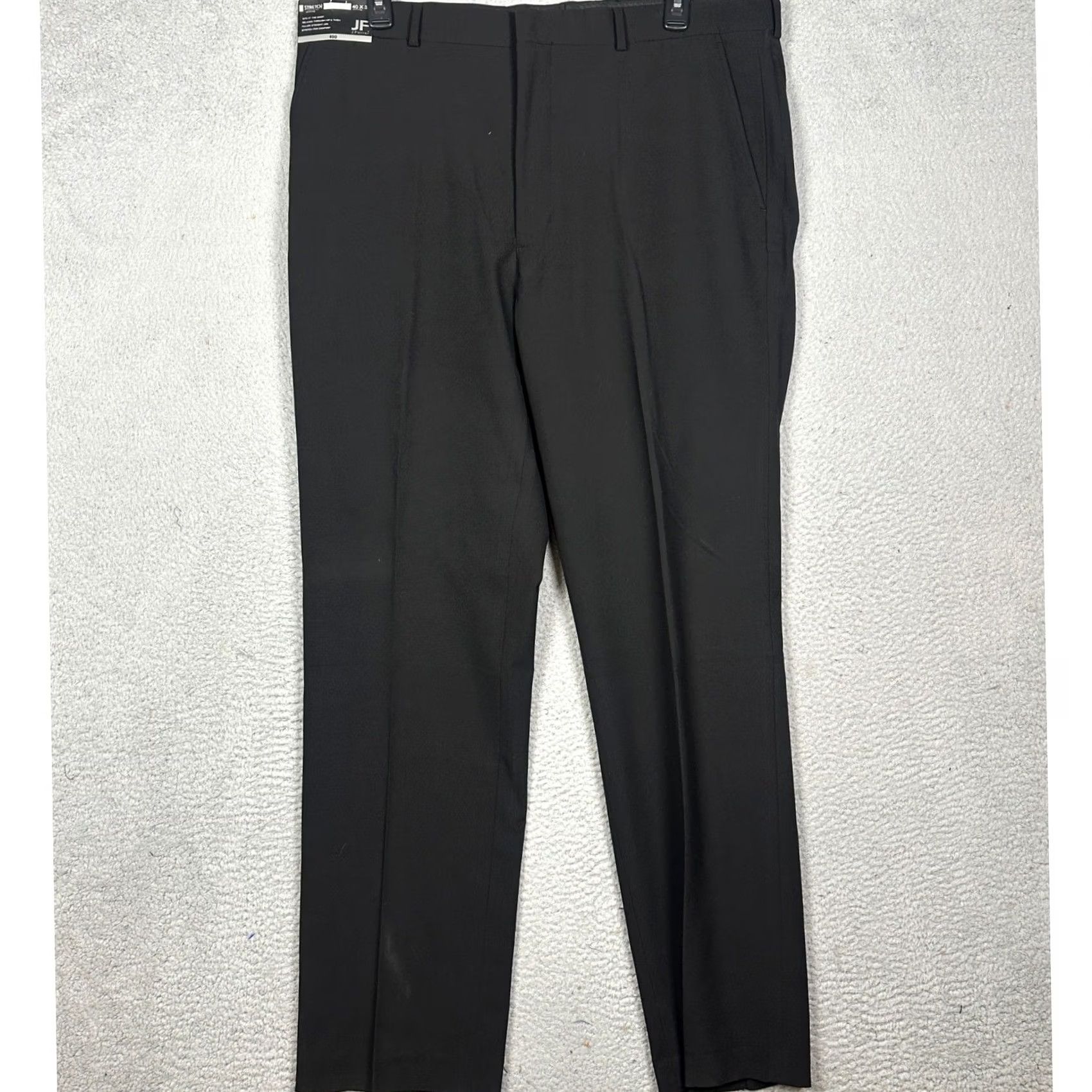 Vintage J. Ferrar Pants Mens 40X34 Black Dress Classic Fit Straight Flat Front Size US 40 / EU 56 - 2 Thumbnail