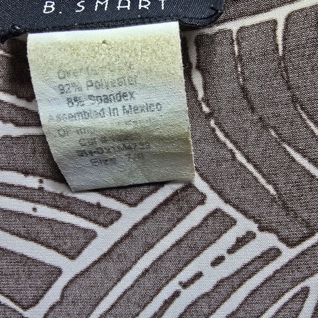 The Unbranded Brand B. Smart Elegant Brown and Cream Patterned Maxi Dress Size M / US 6-8 / IT 42-44 - 4 Thumbnail
