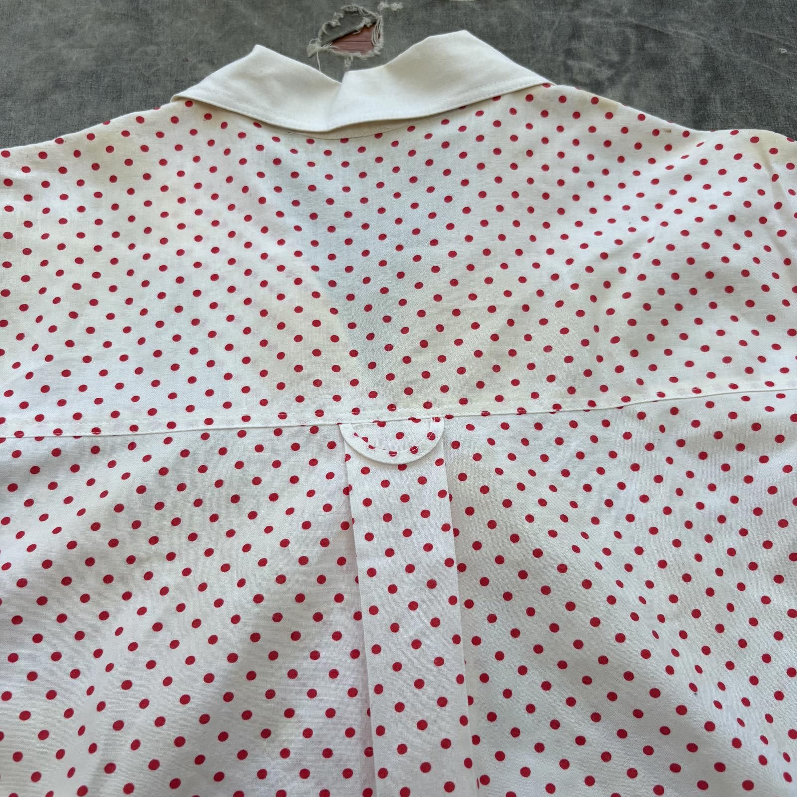 Vintage Vintage 60s Unique Polka Dot Loop Collar Button Up Shirt Size US L / EU 52-54 / 3 - 6 Thumbnail