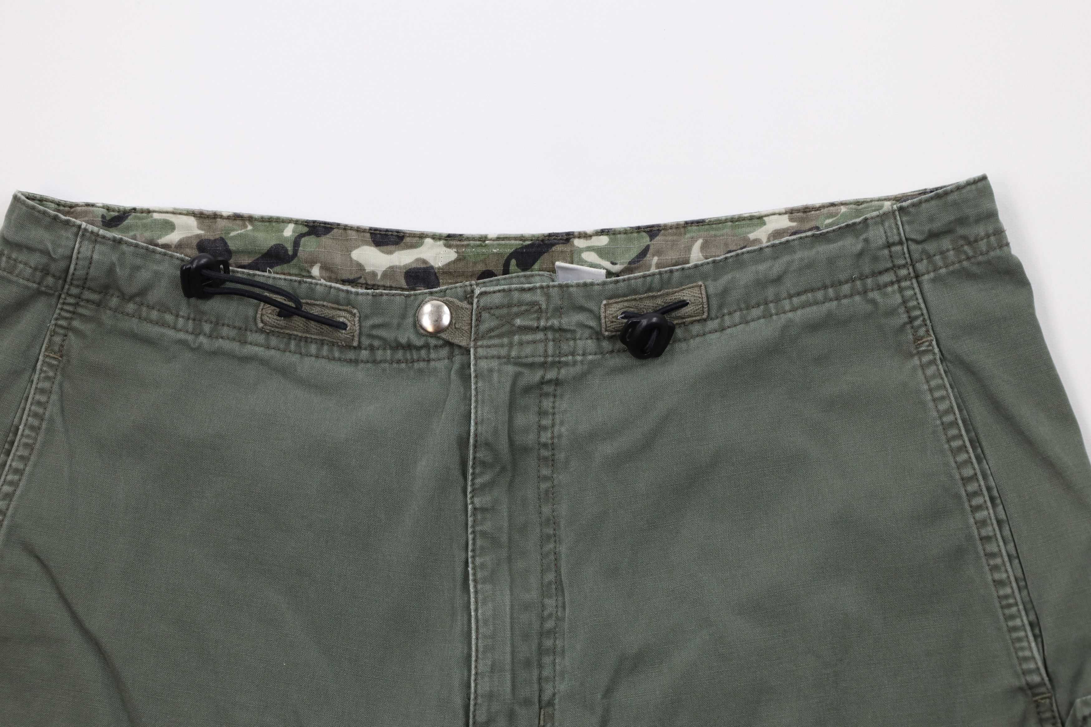 Vintage Vintage 90s Y2K Streetwear Fit Cargo Shorts Green Cotton Size US 36 / EU 52 - 2 Thumbnail