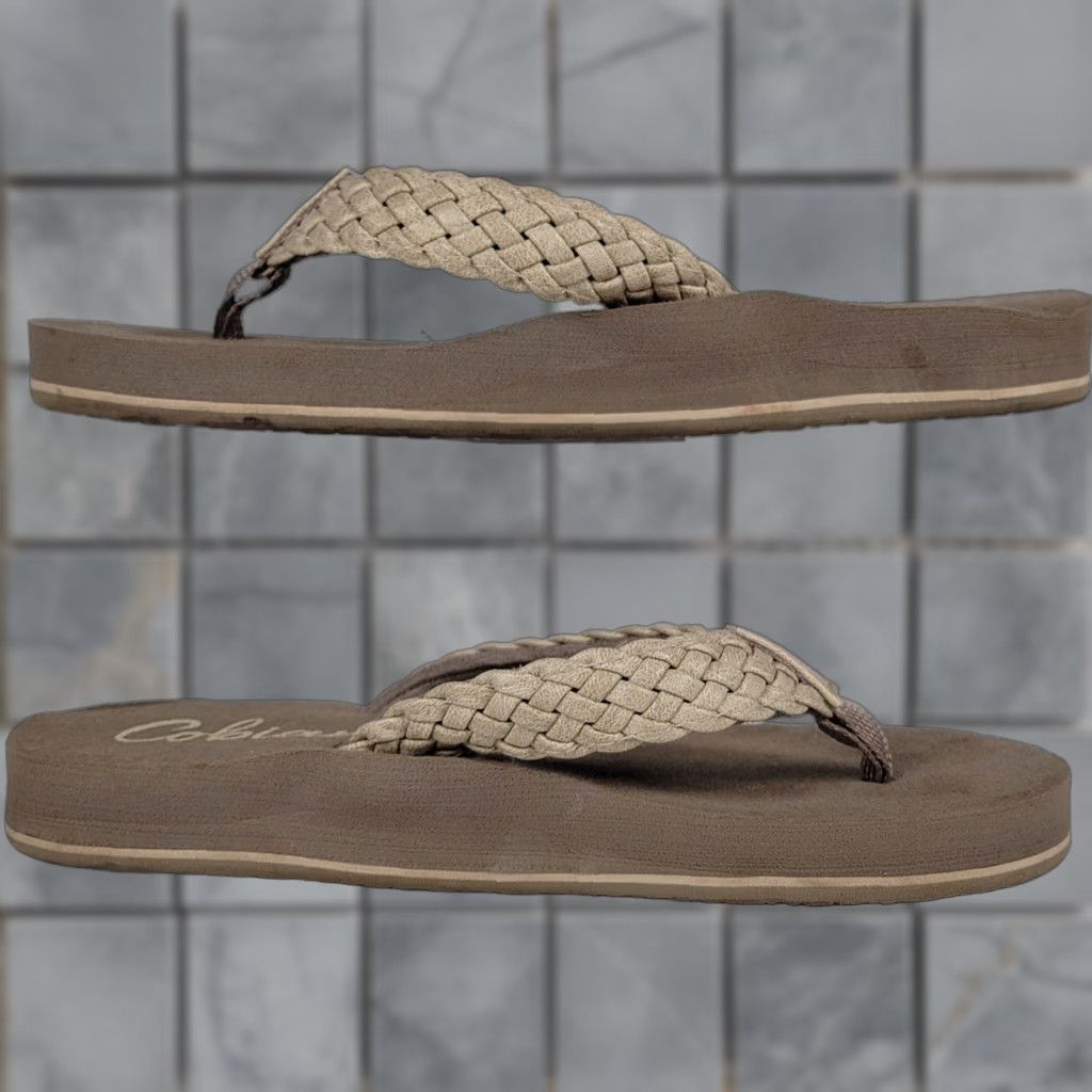 Vintage Cobian Women's Sandal Braided Bounce Flip Flops Slipper 5/6 Cream Size US 5 / IT 35 - 1 Thumbnail