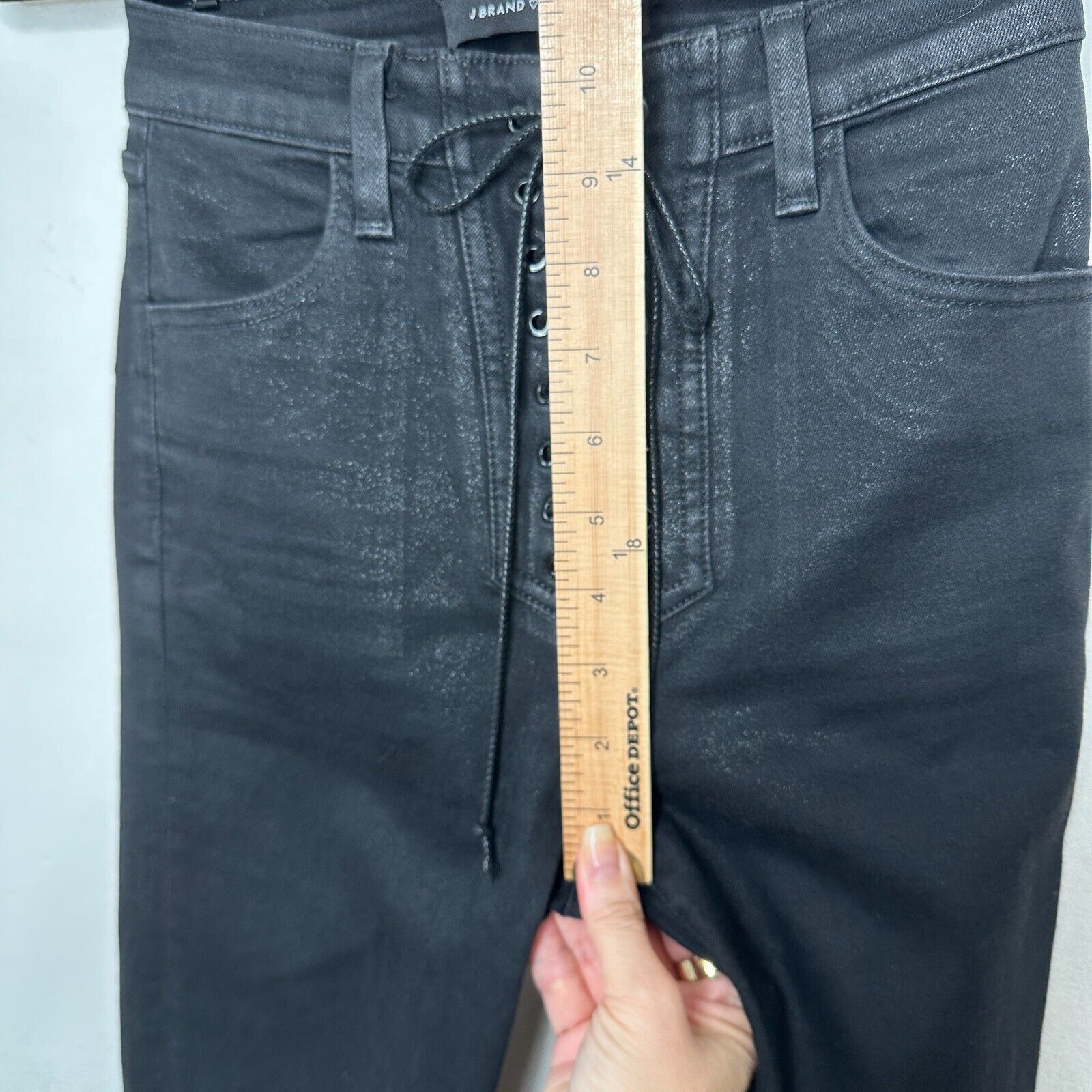 J Brand J Brand Steph Shep Black High-Rise Lace Up jean Vendetta 25 Size 25" / US 0 / IT 36 - 14 Thumbnail