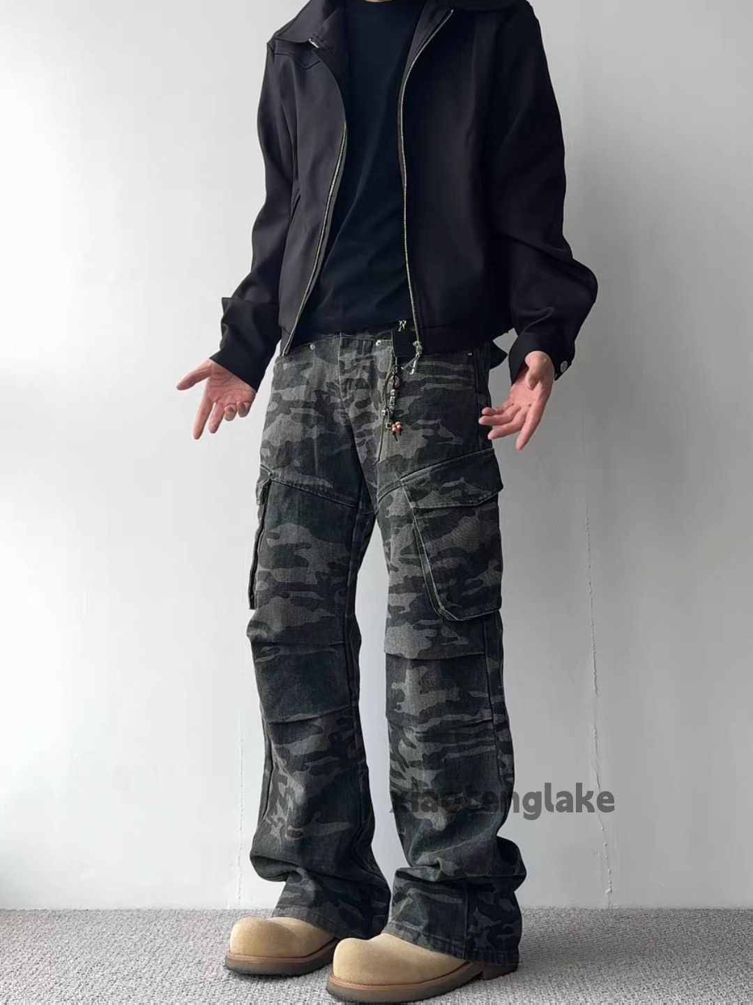 Designer × Vintage unisex utility military tactical punk pleated camo pants Size US 26 / EU 42 - 3 Thumbnail