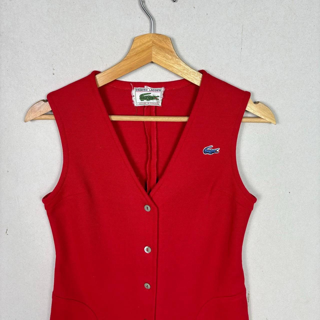 Lacoste Vintage Lacoste Sleeveless Red Dress Size S / US 4 / IT 40 - 3 Thumbnail