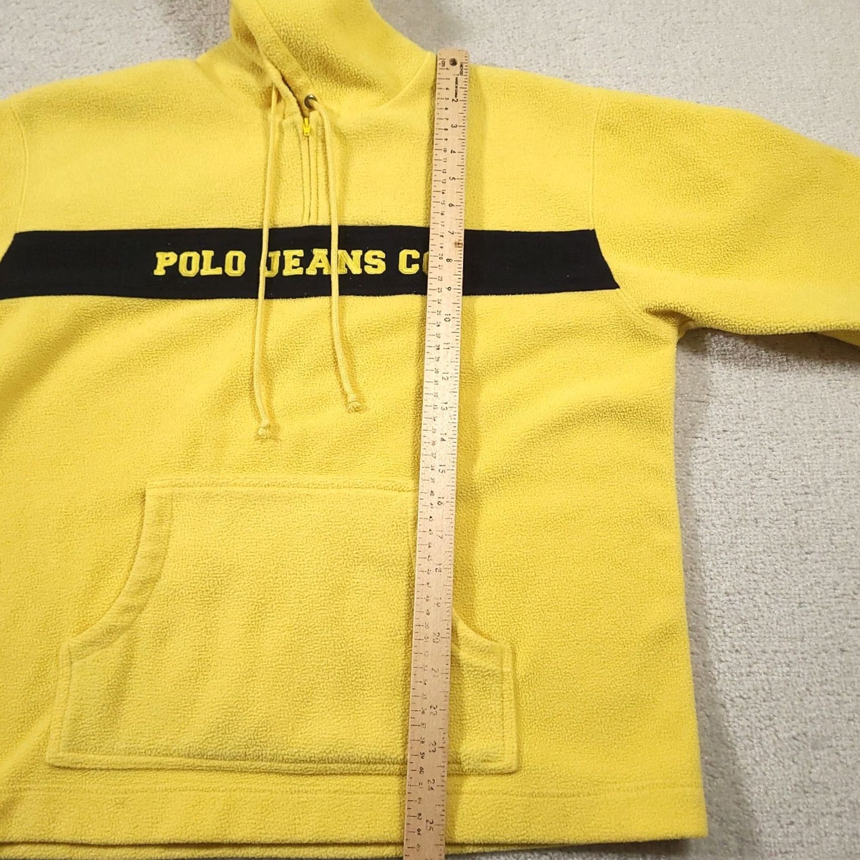 Polo Ralph Lauren VINTAGE Polo Jeans Oversized Yellow Pullover Hoodie Shirt Mens M 90s Y2K Size US M / EU 48-50 / 2 - 5 Thumbnail
