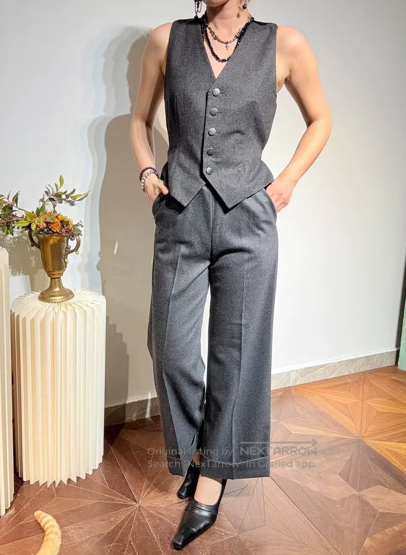 Vivienne Westwood Vivienne Westwood Smoke gray woolen wide-leg pants Size 26" / US 2 / IT 38 - 1 Thumbnail