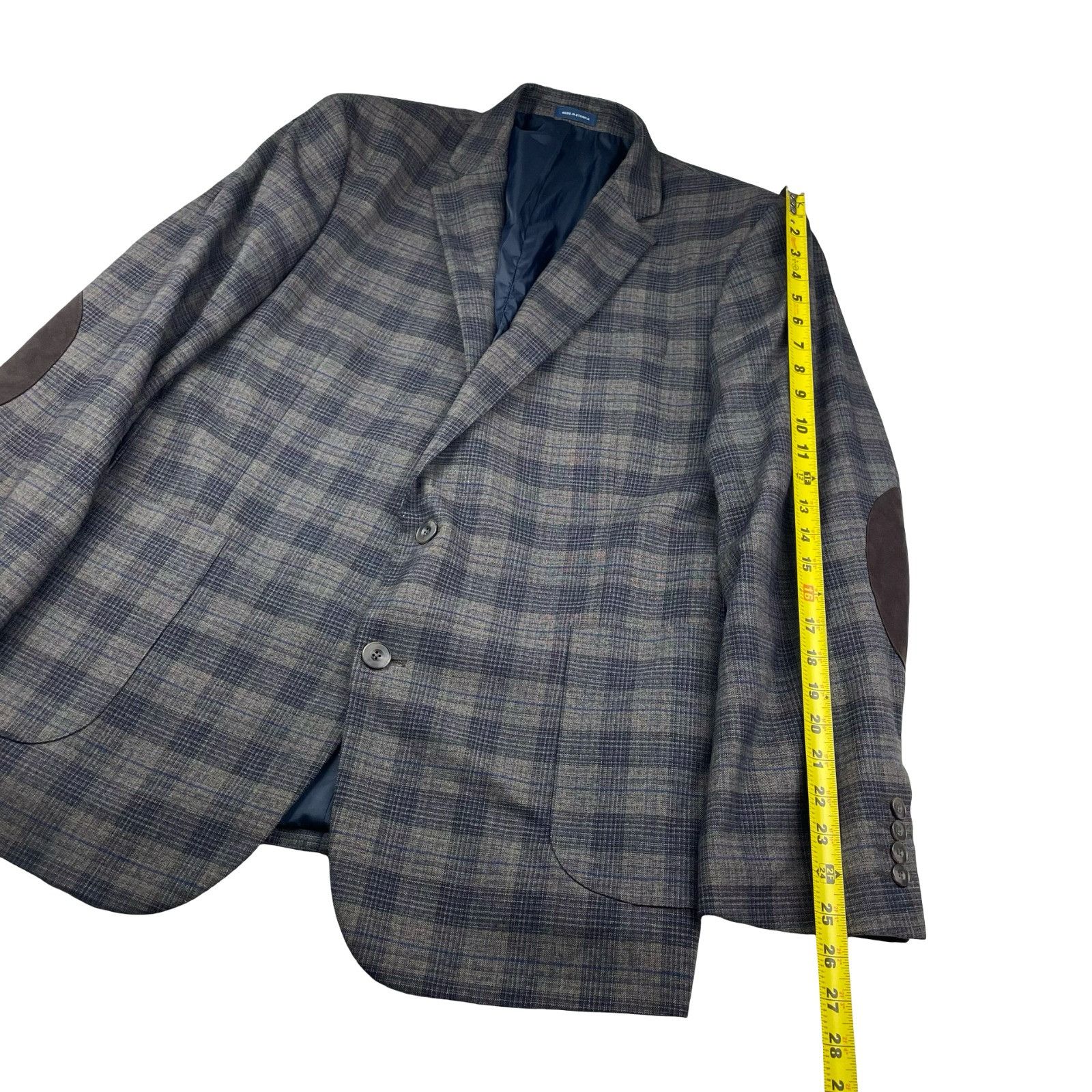 Stafford Stafford Men's Performance Elbow Patches 2-Button Blazer Gra Size 46R - 12 Thumbnail