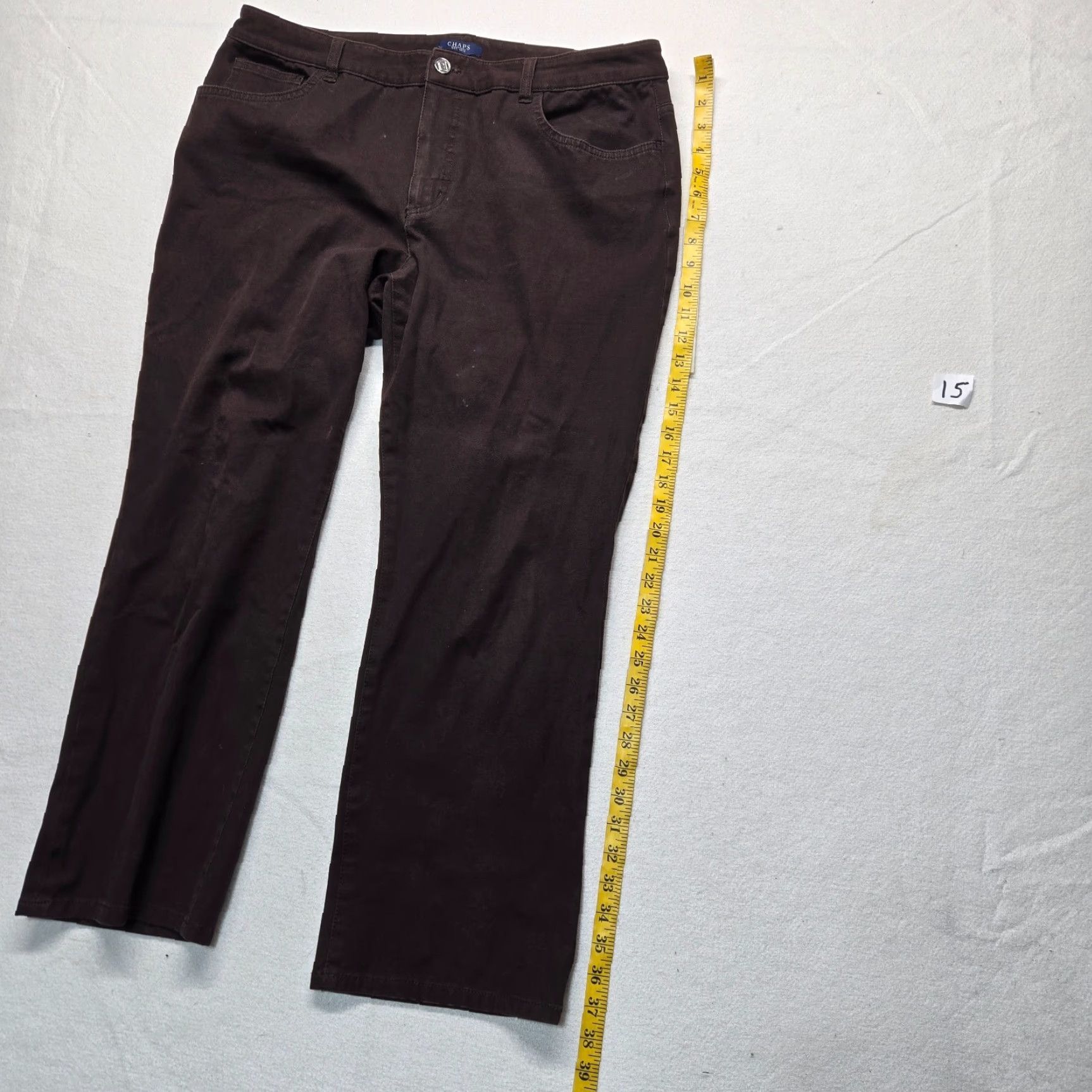 Chaps Chaps Solid Brown Corduroy Pants Stretchy 95% Cotton Adult Women's Size 16 Size 38" / US 16 / IT 52 - 7 Thumbnail