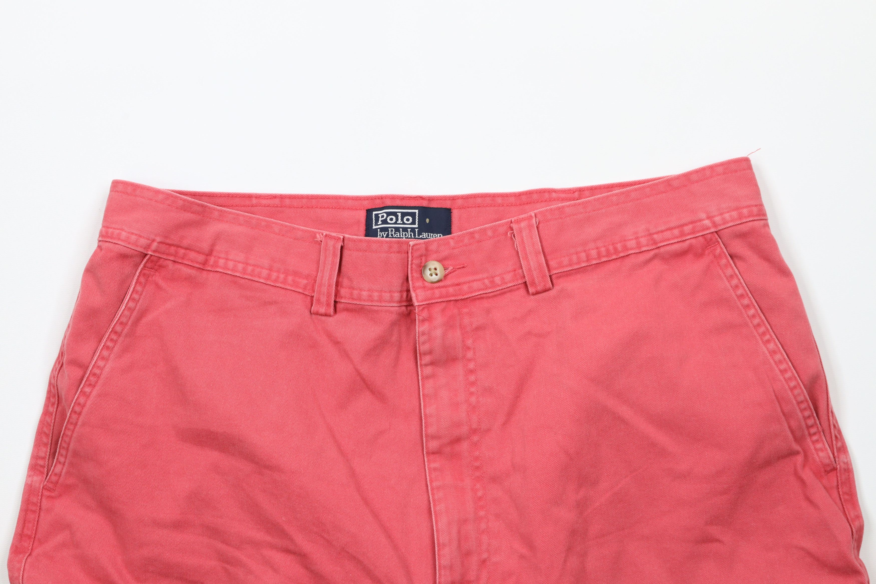 Ralph Lauren × Vintage Vintage 90s Ralph Lauren Out Heavyweight Cargo Shorts Pink Size US 35 - 2 Thumbnail