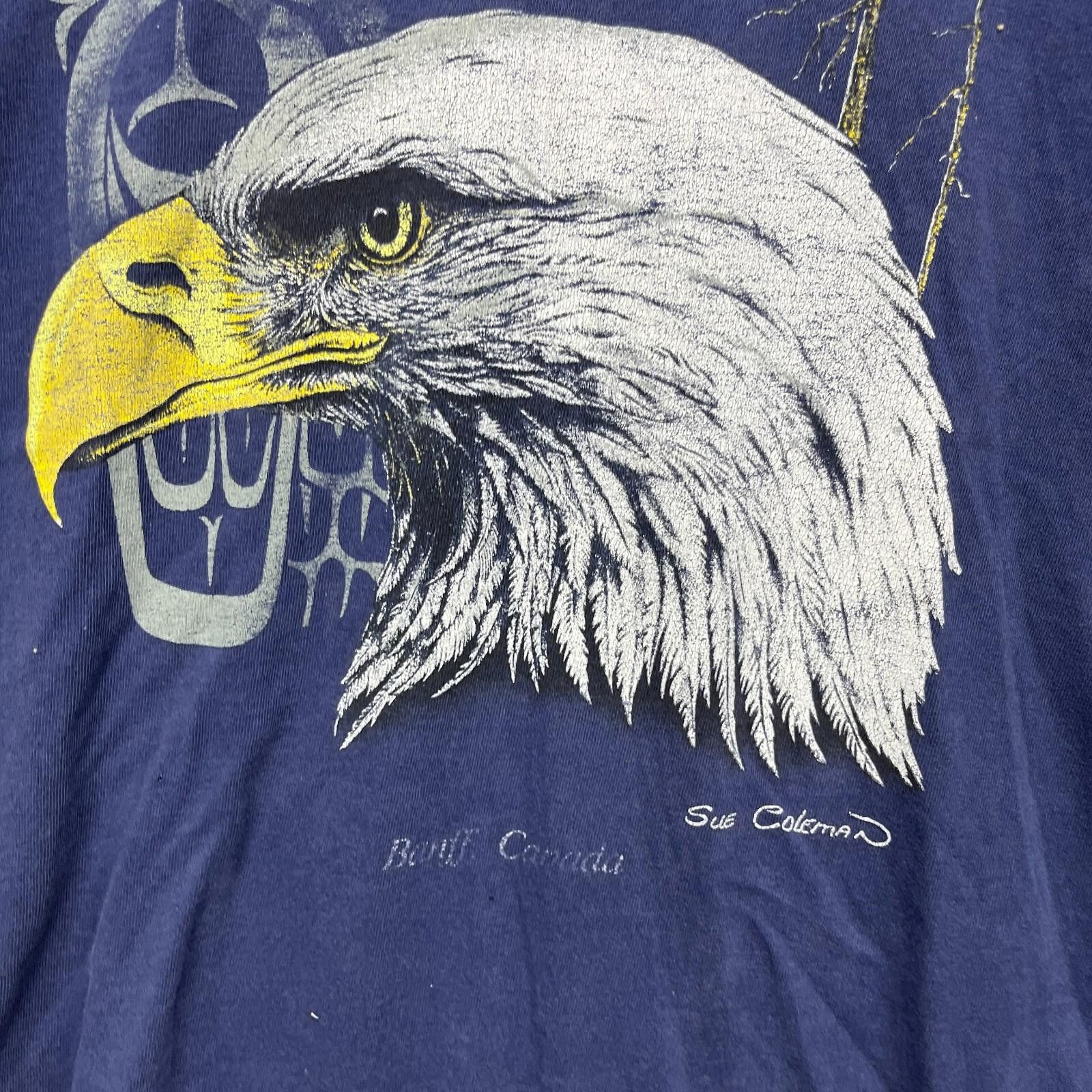 Vintage Vintage 90s Sun Faded Bald Eagle Nature T Shirt Large Size US L / EU 52-54 / 3 - 4 Thumbnail