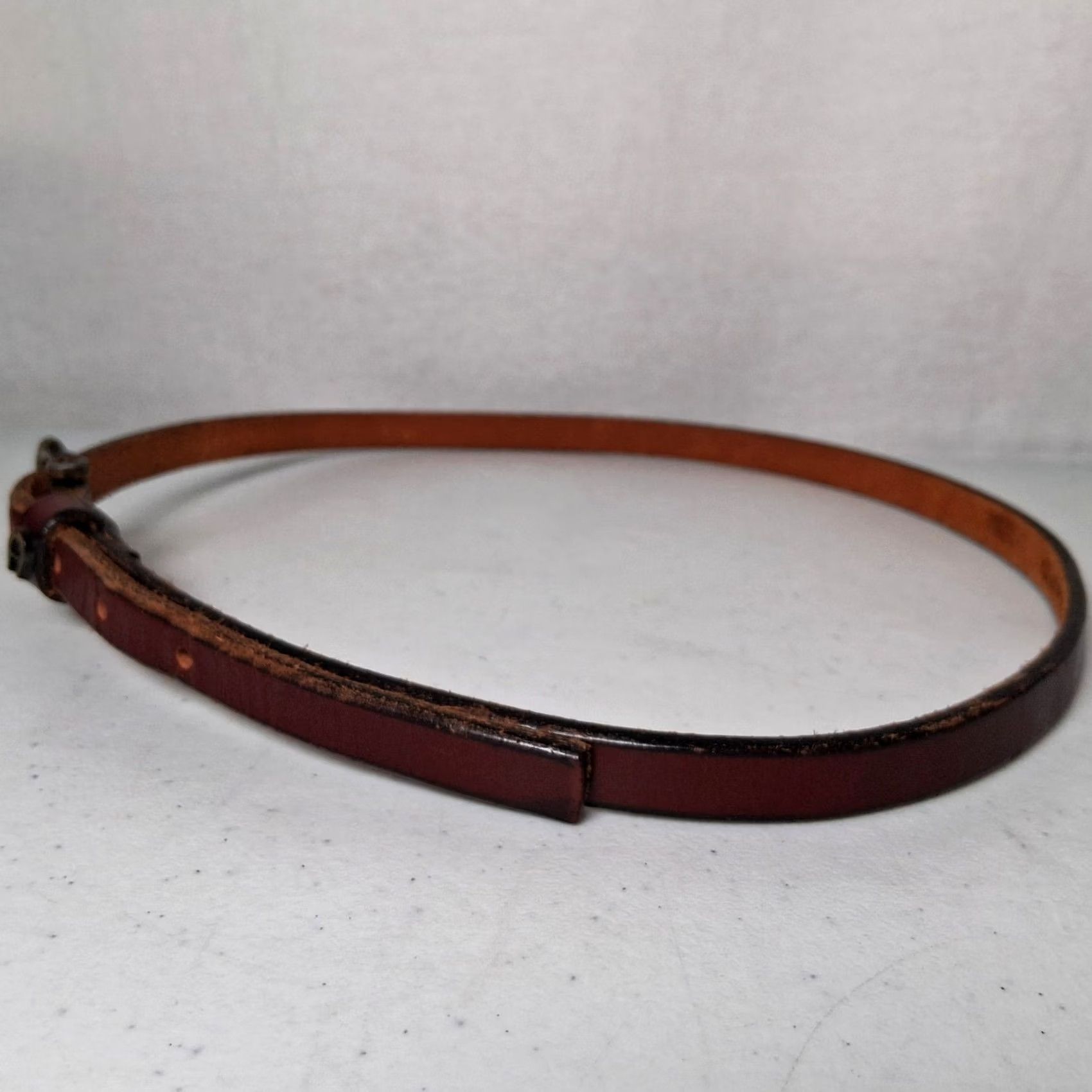 Etienne Aigner VINTAGE Etienne Aigner Belt Women 32 Leather Brass Buckle 1/2" Brown Adjustable Horsehoe Buckle Size ONE SIZE - 2 Thumbnail