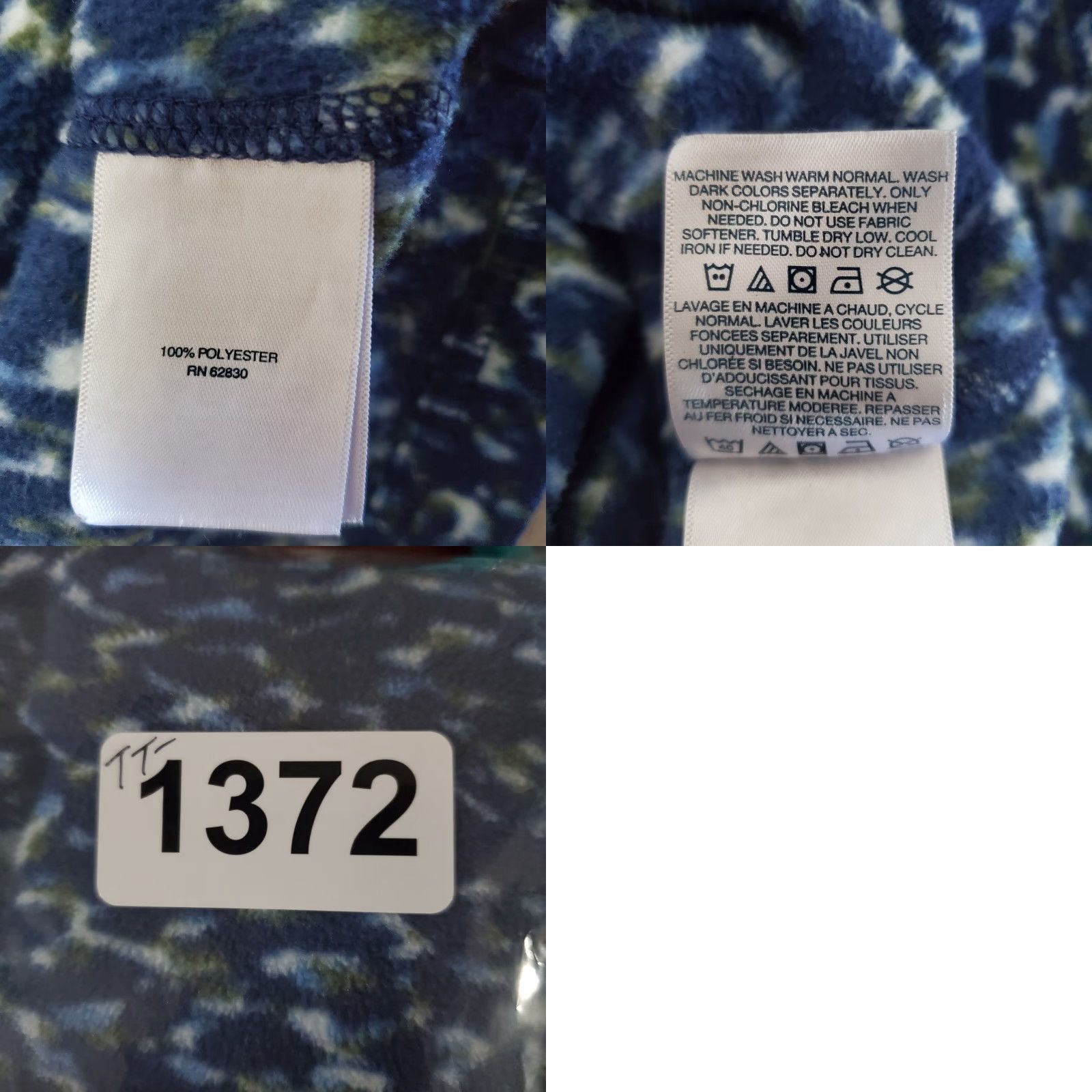 Lands' End VINTAGE Lands' End Fleece Pullover Womens Plus 1X Blue White Print 1/4 Zip Outdoors Size XL / US 12-14 / IT 48-50 - 8 Thumbnail