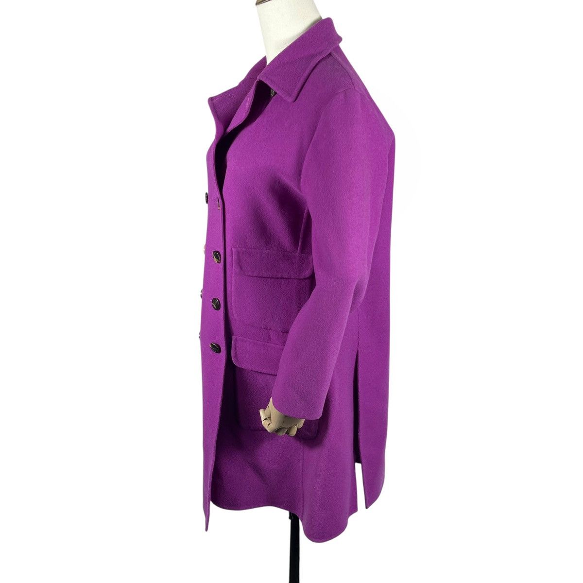 Salvatore Ferragamo Vintage Salvatore Ferragamo Purple Wool Coat Size XS / US 0-2 / IT 36-38 - 4 Thumbnail