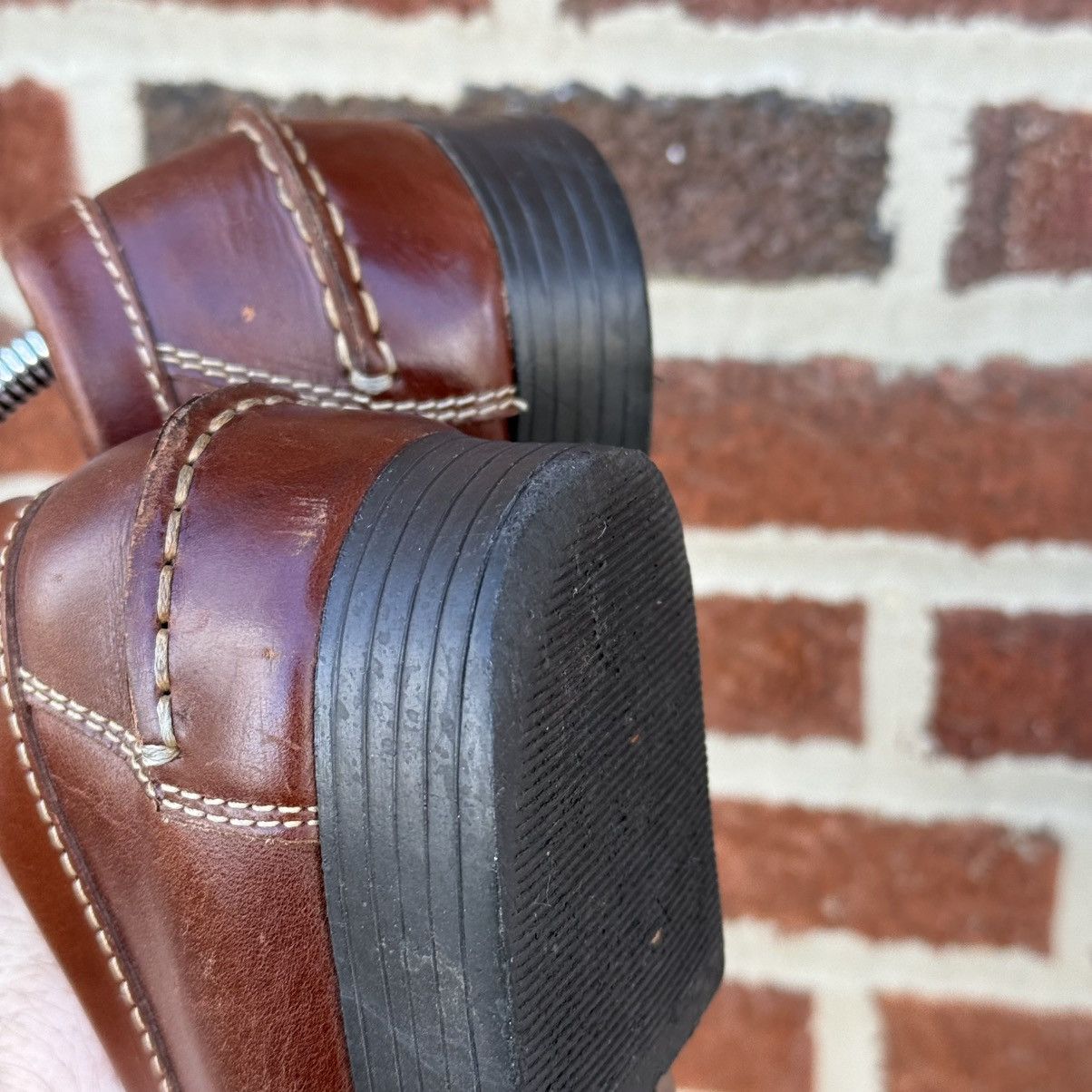 Cherokee × Vintage Vintage Cherokee SOX Patent Brown Leather Penny Loafers Size US 9.5 / EU 42-43 - 15 Thumbnail