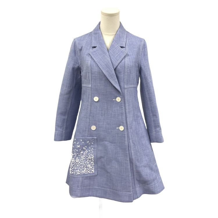 Dior Dior Blue Embellished Double-Breasted Dress Size 38 Size S / US 4 / IT 40 - 1 Thumbnail