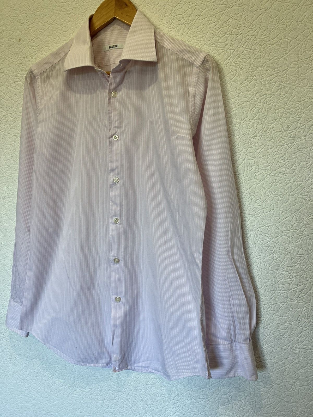 Pal Zileri Pal Zileri Pink Mens Button Up Shirt Classic Striped Size US M / EU 48-50 / 2 - 2 Thumbnail