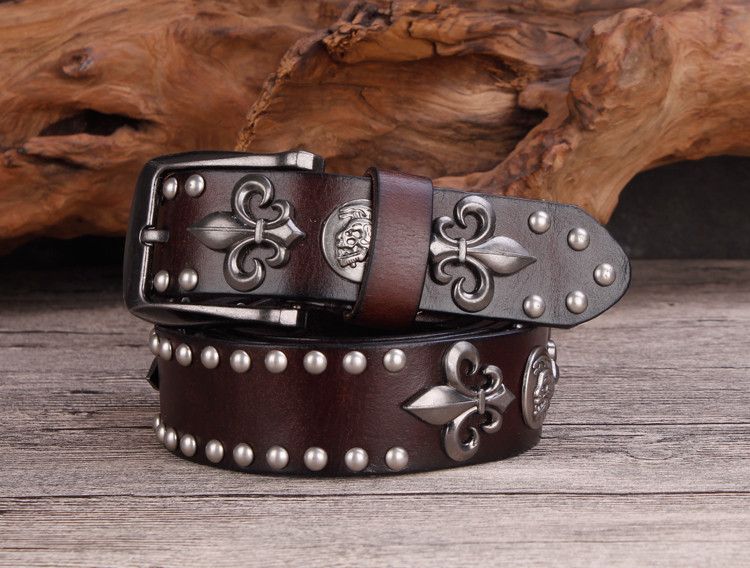 Japanese Brand Men rivet cowboy belt Size ONE SIZE - 4 Thumbnail