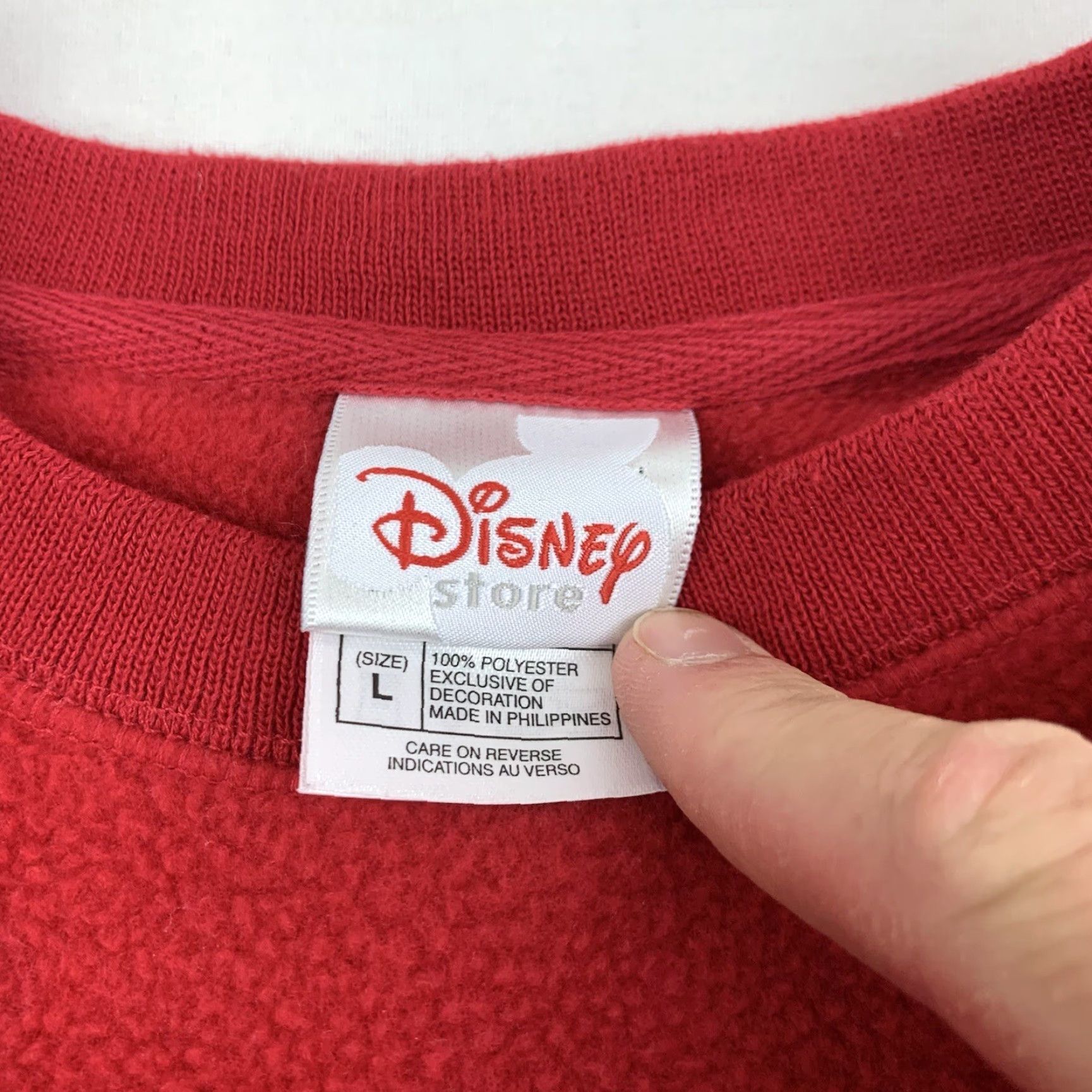 Disney VINTAGE Disney Store Mickey Mouse Sweatshirt Adult L Red Fleece Pullover 90s Logo Embroidered Men Size US L / EU 52-54 / 3 - 3 Thumbnail