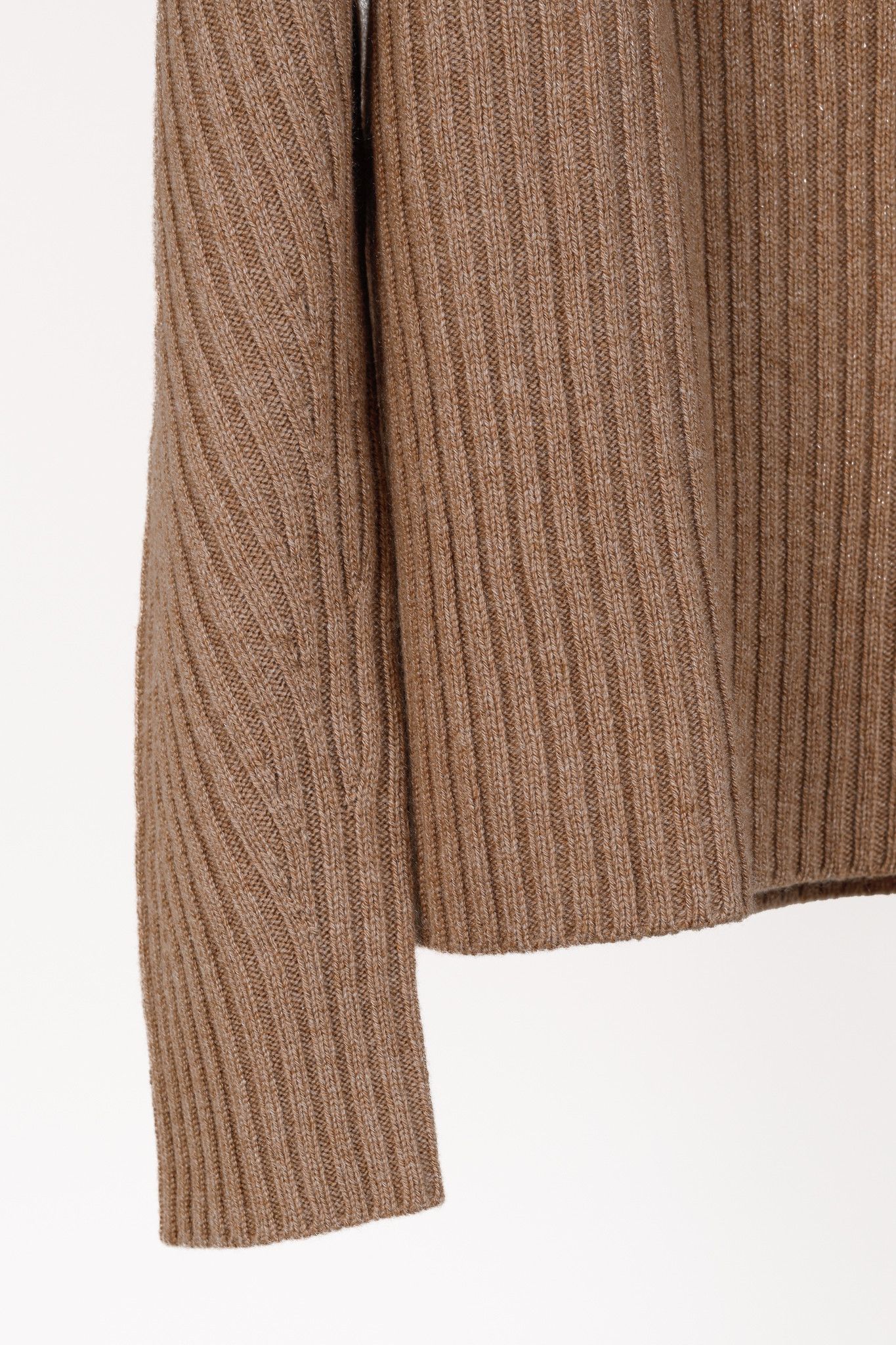 Bompard Eric Bompard Caramel Cashmere Ribbed Round Neck Jumper Size M / US 6-8 / IT 42-44 - 6 Thumbnail