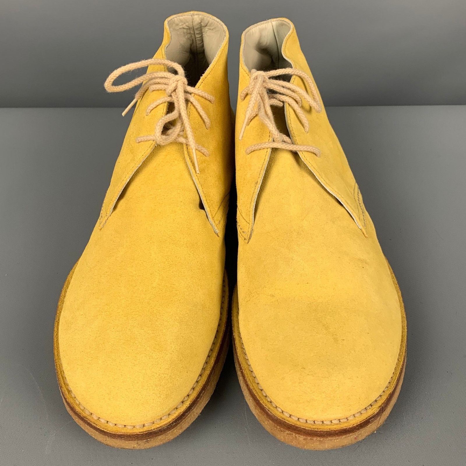 Jil Sander JIL SANDER Size 9 Yellow Suede Ankle Lace Up Shoes Size US 9 / EU 42 - 4 Thumbnail
