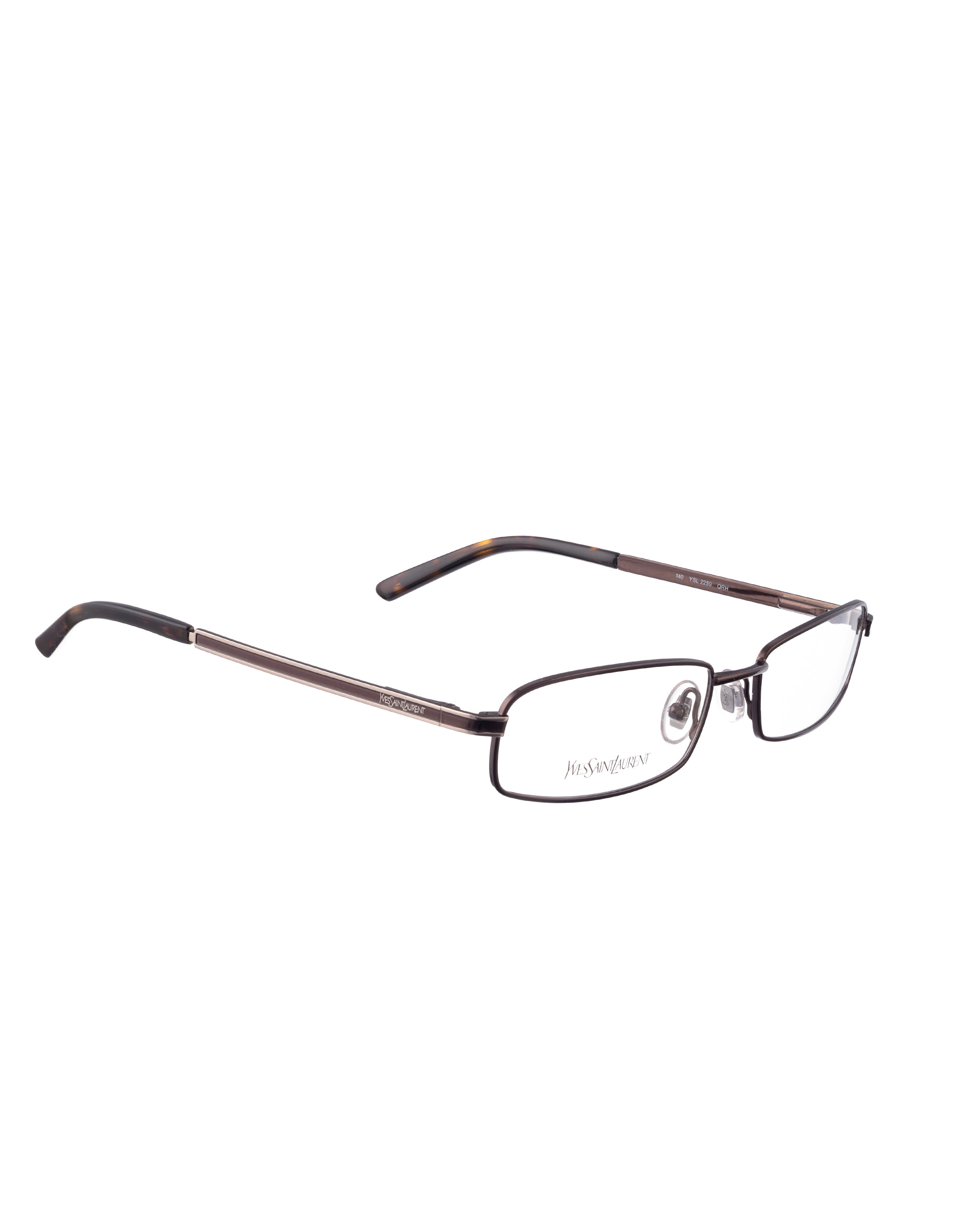 Yves Saint Laurent Yves Saint Laurent 00s Chocolate Havana Wire Glasses Size ONE SIZE - 2 Thumbnail