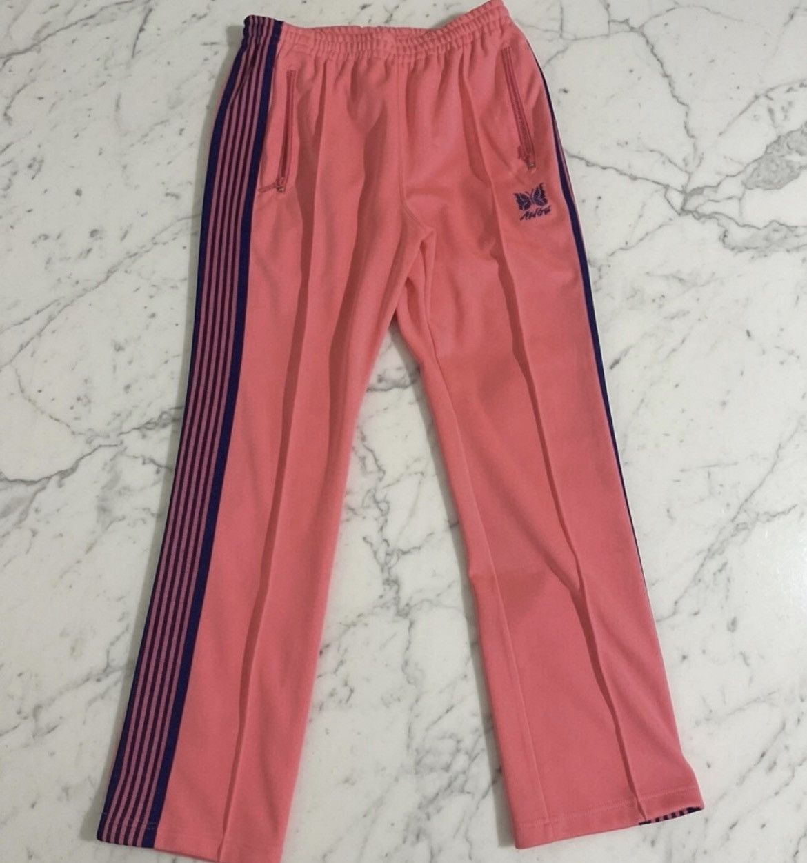 AWGE × Needles needles x awge silver glitter track pants | Grailed