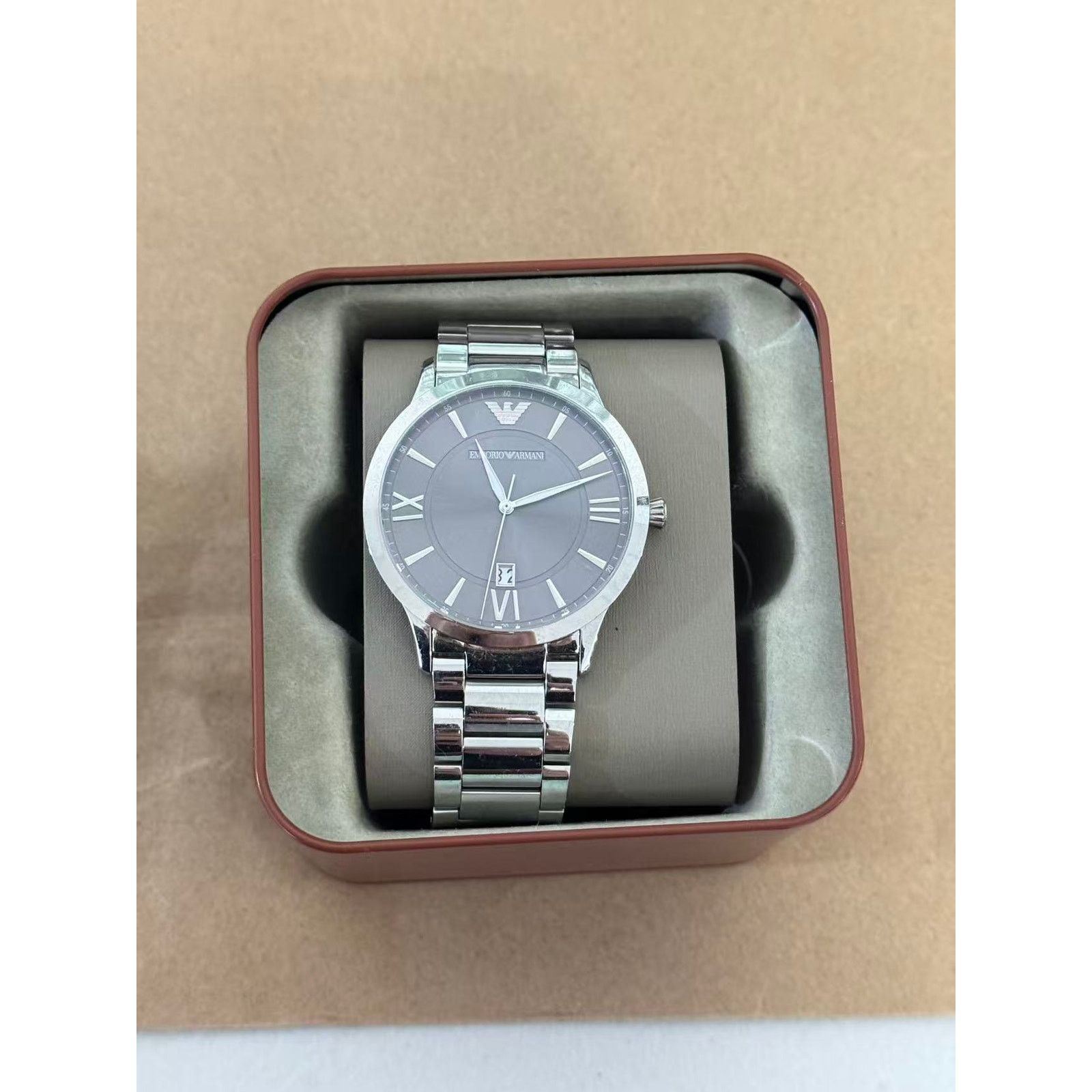 Emporio Armani Emporio Armani Three-Hand Date Stainless Steel Watch Size ONE SIZE - 1 Thumbnail