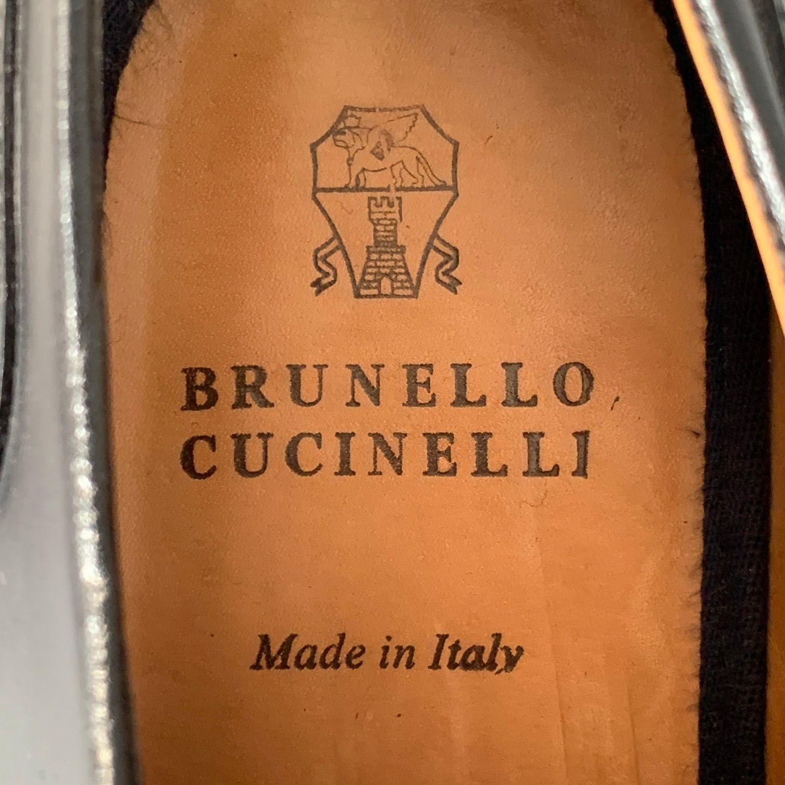 Brunello Cucinelli Size 8 Black Leather Cap Toe Derby Lace-Up Shoes Size US 8 / EU 41 - 7 Thumbnail