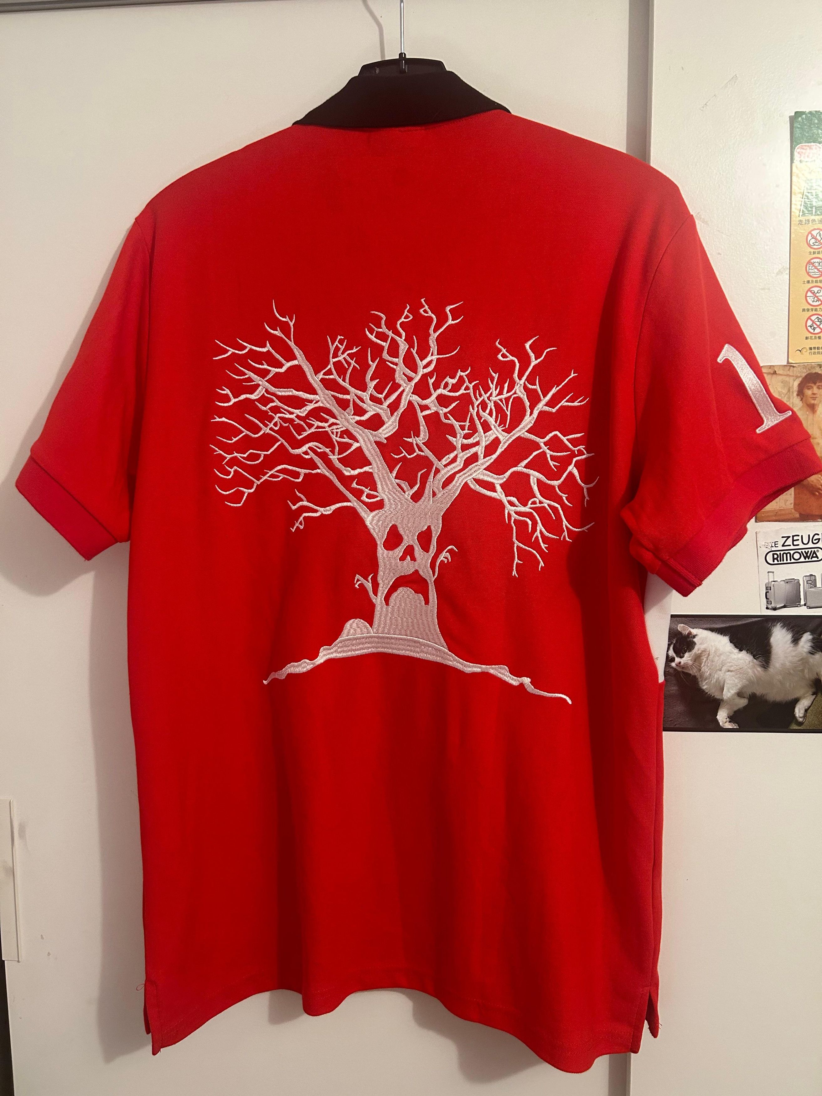 Drain Gang × Haunted Mound Sematary haunted mound polo red size L