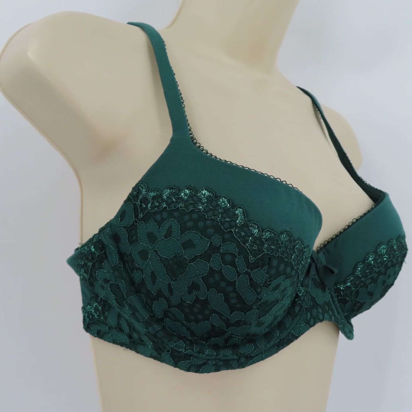 Victoria's Secret Victoria's Secret Body By Victoria Lined Demi Bra 32D Green Underwire Bow Size ONE SIZE - 2 Thumbnail