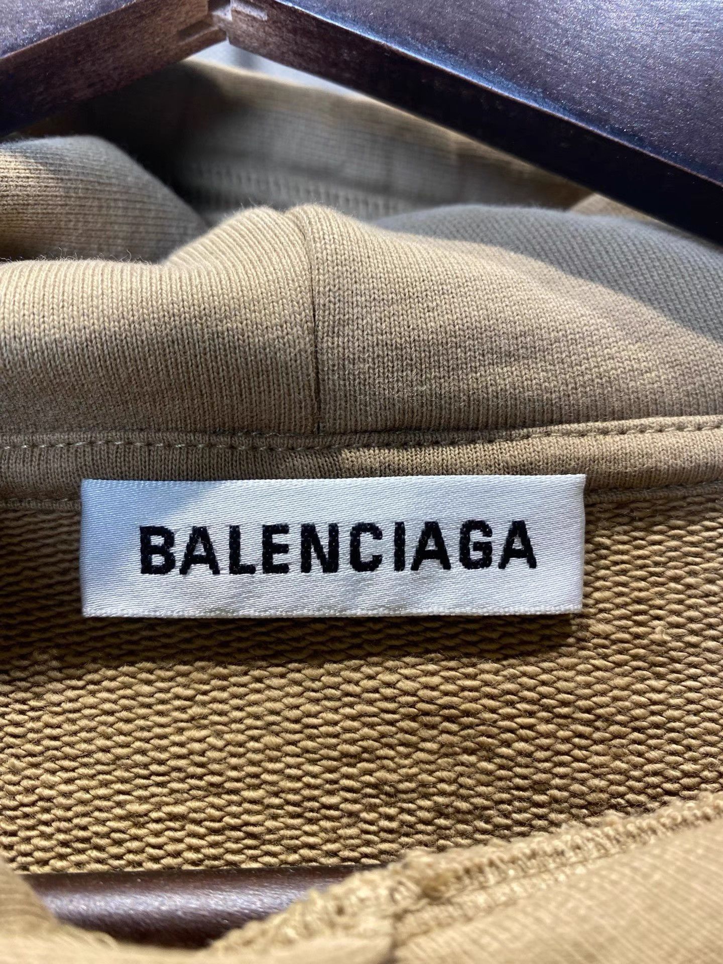 Balenciaga Balenciaga Khaki Hoodie with Crown, Wheat & Letter Print K36 Size XS / US 0-2 / IT 36-38 - 3 Thumbnail