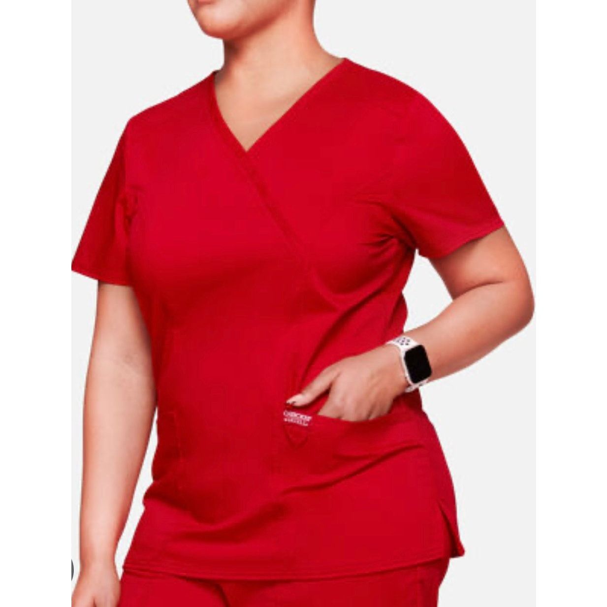 Cherokee XL Cherokee Scrub Top-Set of 2-Red Blue-Solid-3 Pocket Size XL / US 12-14 / IT 48-50 - 2 Thumbnail