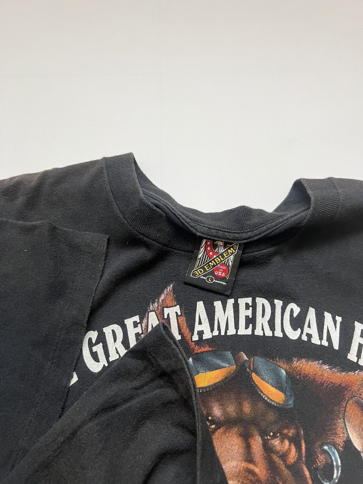 Harley Davidson 1990s 3D Emblem "The Great American Hawg" Size US L / EU 52-54 / 3 - 2 Thumbnail