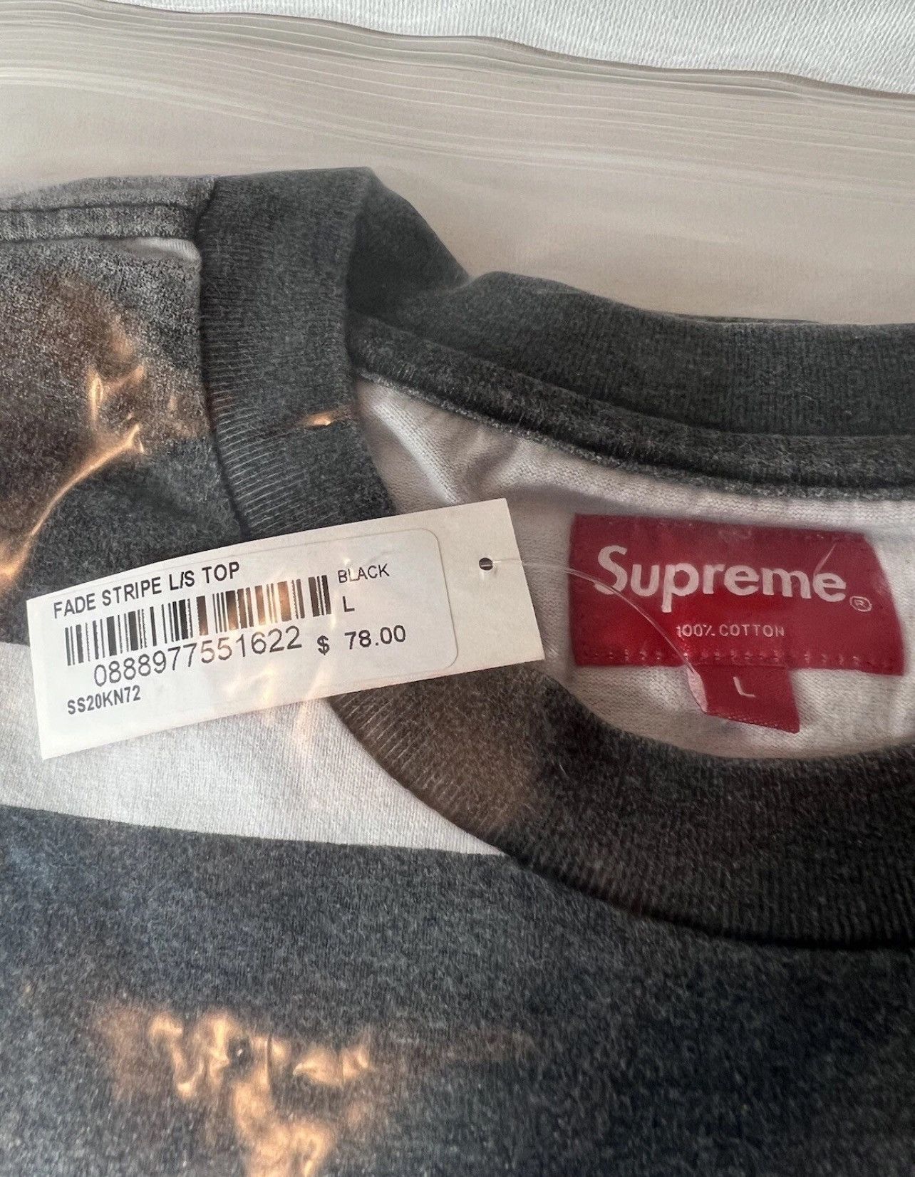 Supreme Supreme Fade Stripe Long Sleeve – Black – Men’s Large New Size US L / EU 52-54 / 3 - 4 Thumbnail