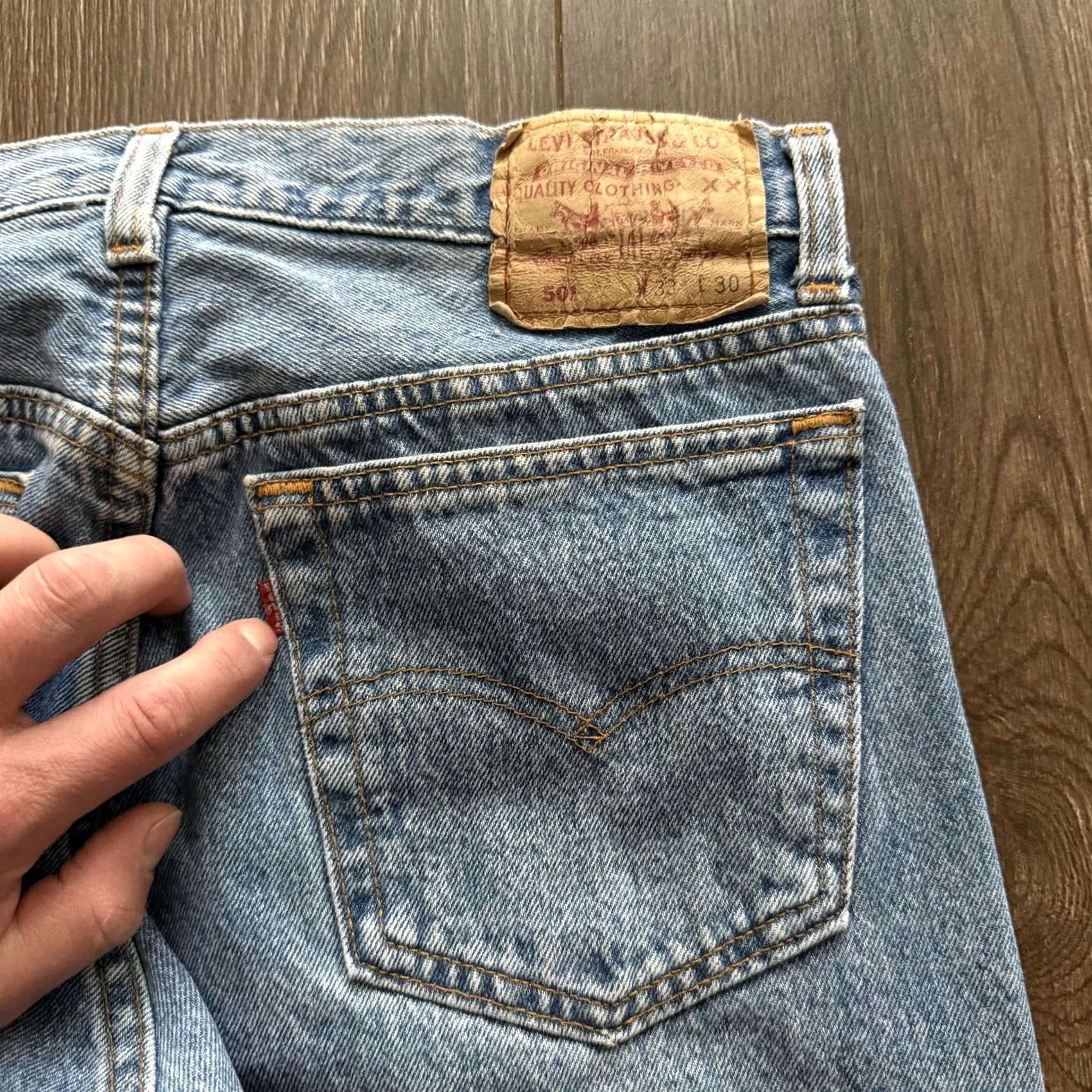 Levi's VINTAGE Levi's 501 Jeans USA Denim Light Wash Regular Straight Blue Mens 32x26.5 Size US 32 / EU 48 - 3 Thumbnail