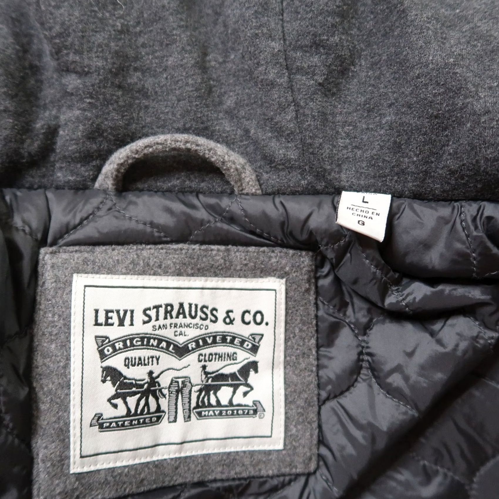 Levi's VINTAGE Levi's Full Zip pea coat Men's Large Gray hooded Jacket insualted Size US L / EU 52-54 / 3 - 4 Thumbnail