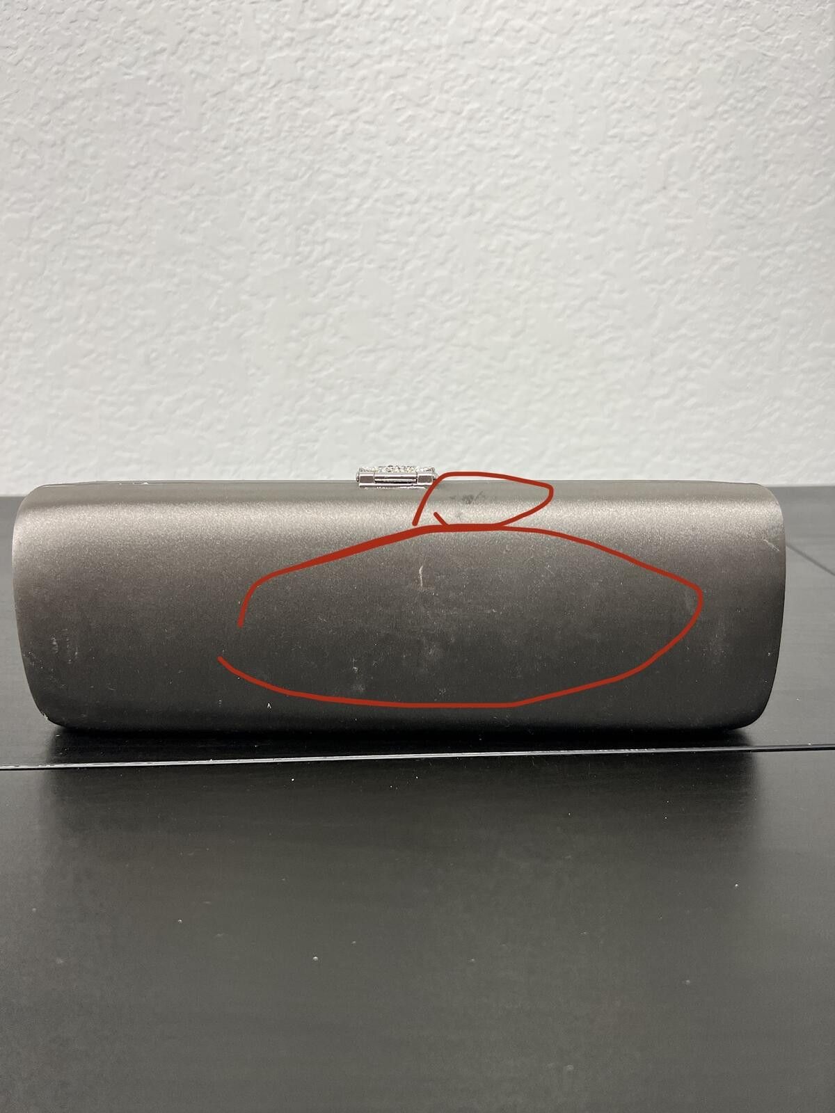 Other I.N.C. Women's Grey Satin Isabeel Double Ring Clutch Bag Size ONE SIZE - 6 Thumbnail
