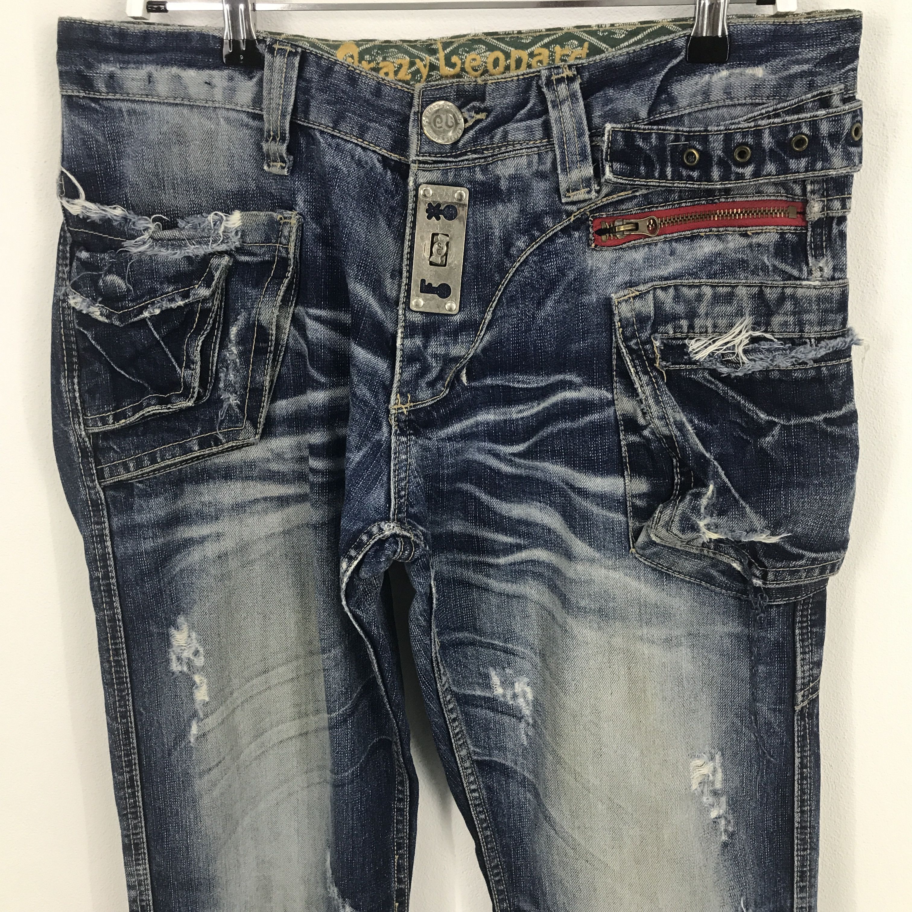 Japanese Brand Rare crazy leopard distressed jeans Size US 32 / EU 48 - 2 Thumbnail