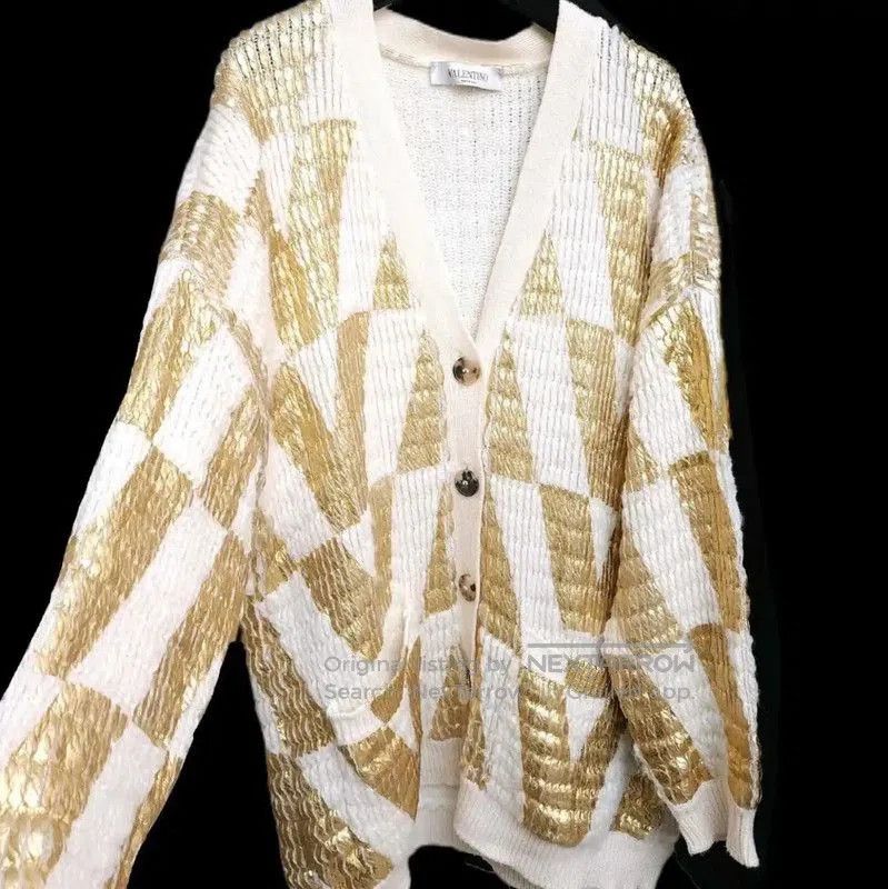 Valentino Valentino White Wool Letter Pattern Long Cardigan . Size XXS / US 00 / IT 34 - 8 Thumbnail