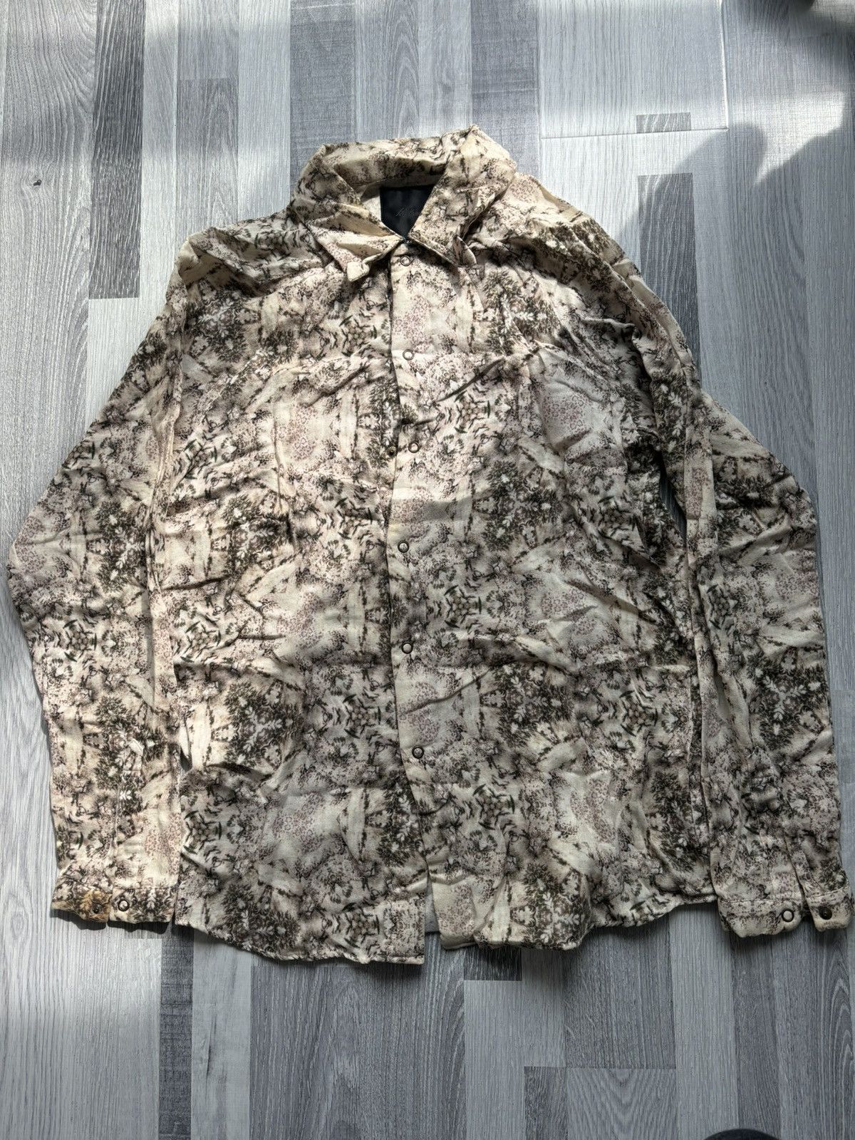 Lad Musician Lad Musician Archive 90s Snow Print Button Up Down