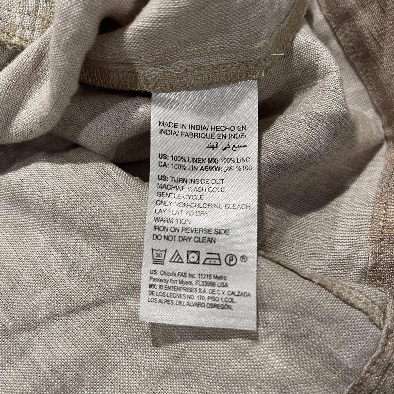 Chicos Chicos Jacket 3/4 Sleeve Foiled Linen Metallic 3 XL 16/18 Size XL / US 12-14 / IT 48-50 - 4 Thumbnail