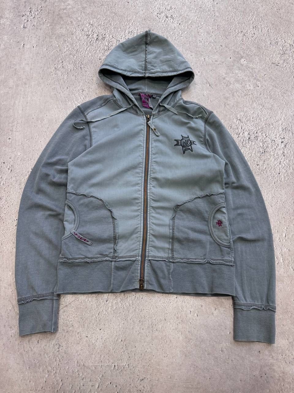Abercrombie & Fitch × If Six Was Nine × Vintage Vintage If6Was9 Style Navy Fur Heavy Zip Hood Jacket Size M / US 6-8 / IT 42-44 - 1 Thumbnail