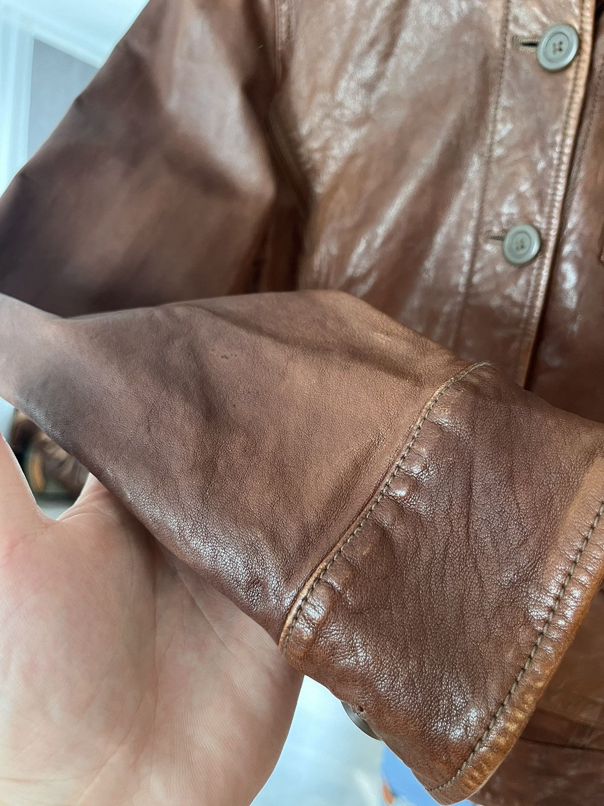 Gap Gap Vintage Brown Leather Woman Button Jacket 90’s Size M / US 6-8 / IT 42-44 - 6 Thumbnail